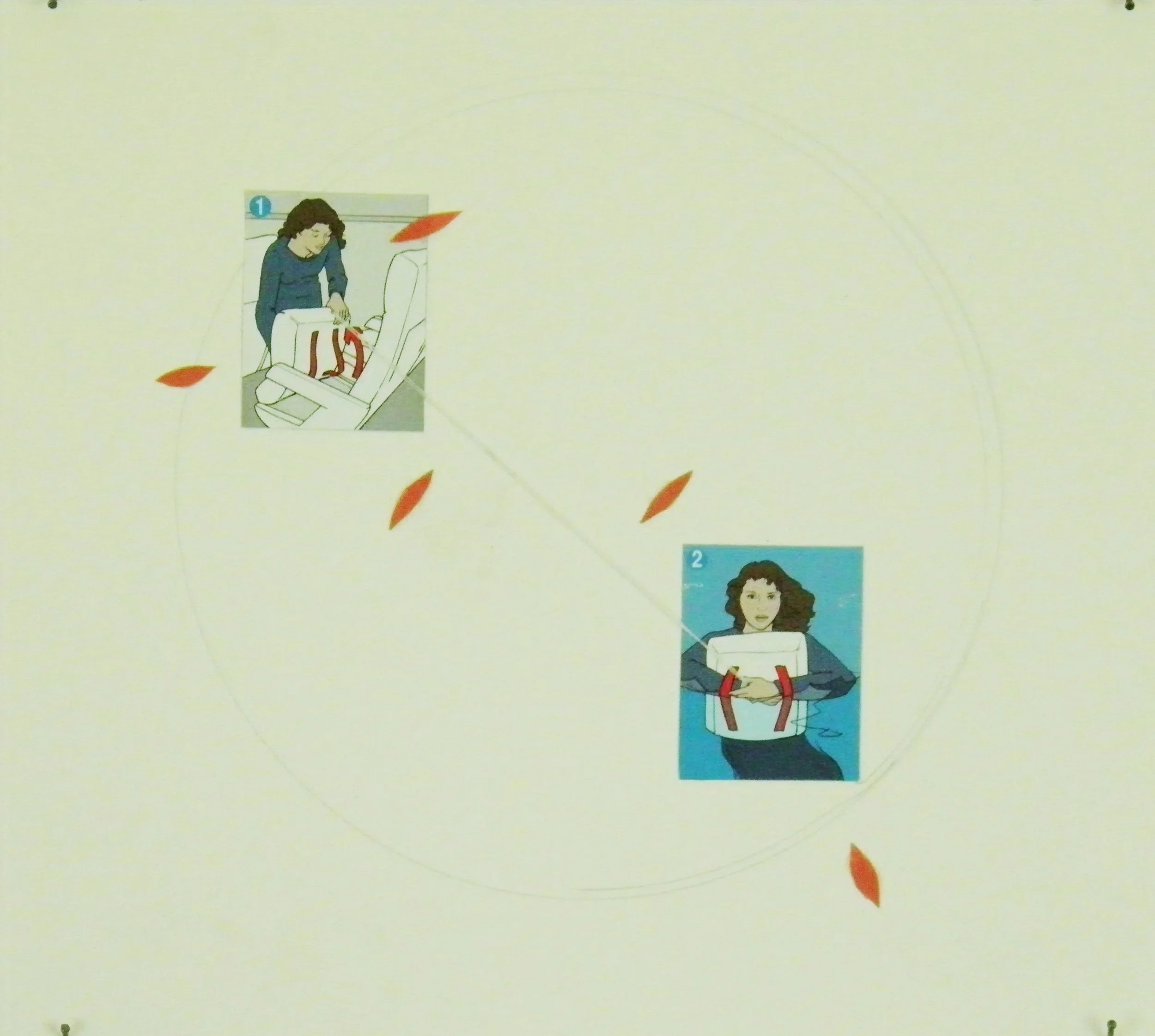 airline safety pamphlet collage