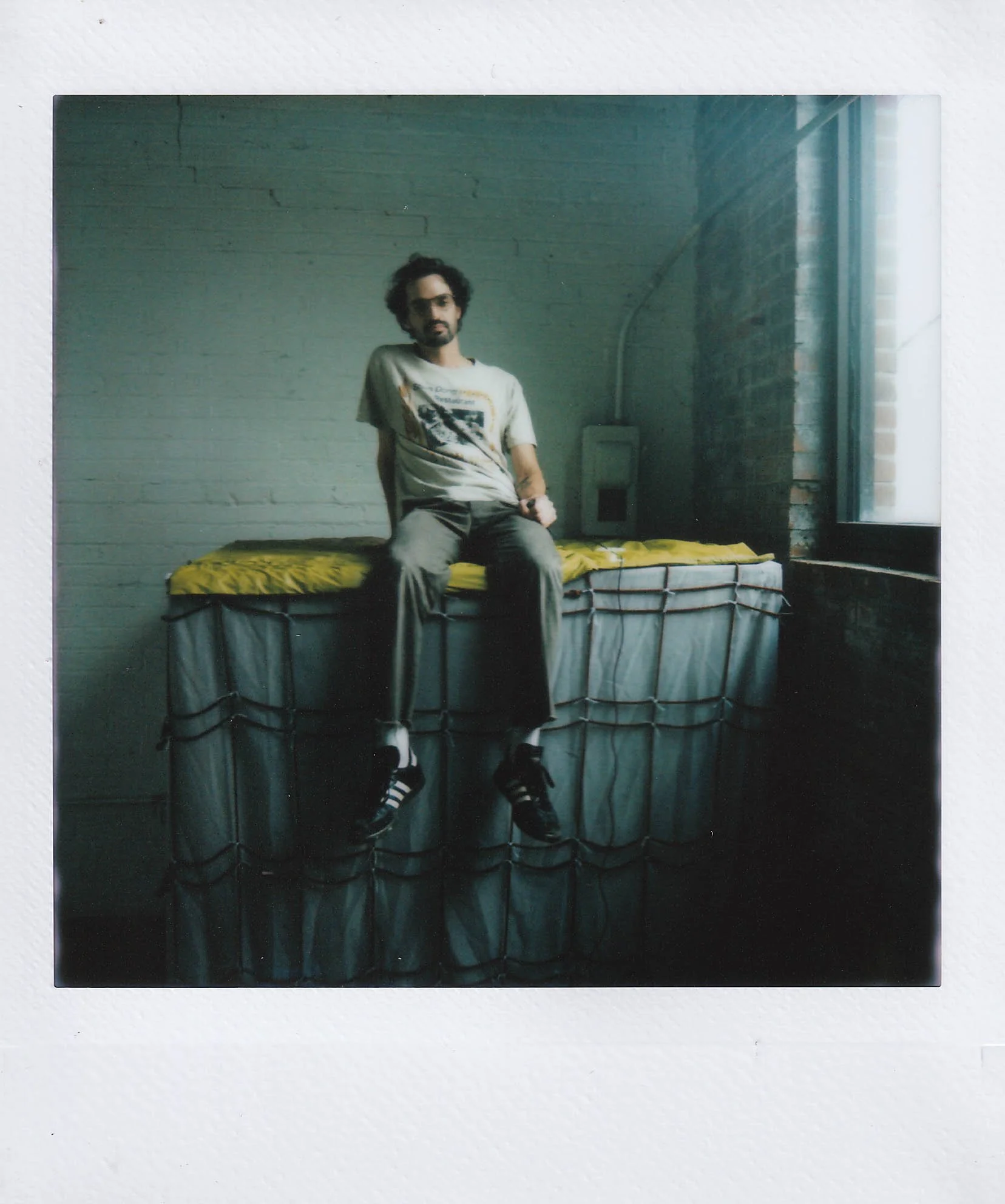 self portrait 3, on the podium at moll's show, at 100,000,000, finishing deinstall, sunday, 8-31-25.jpg