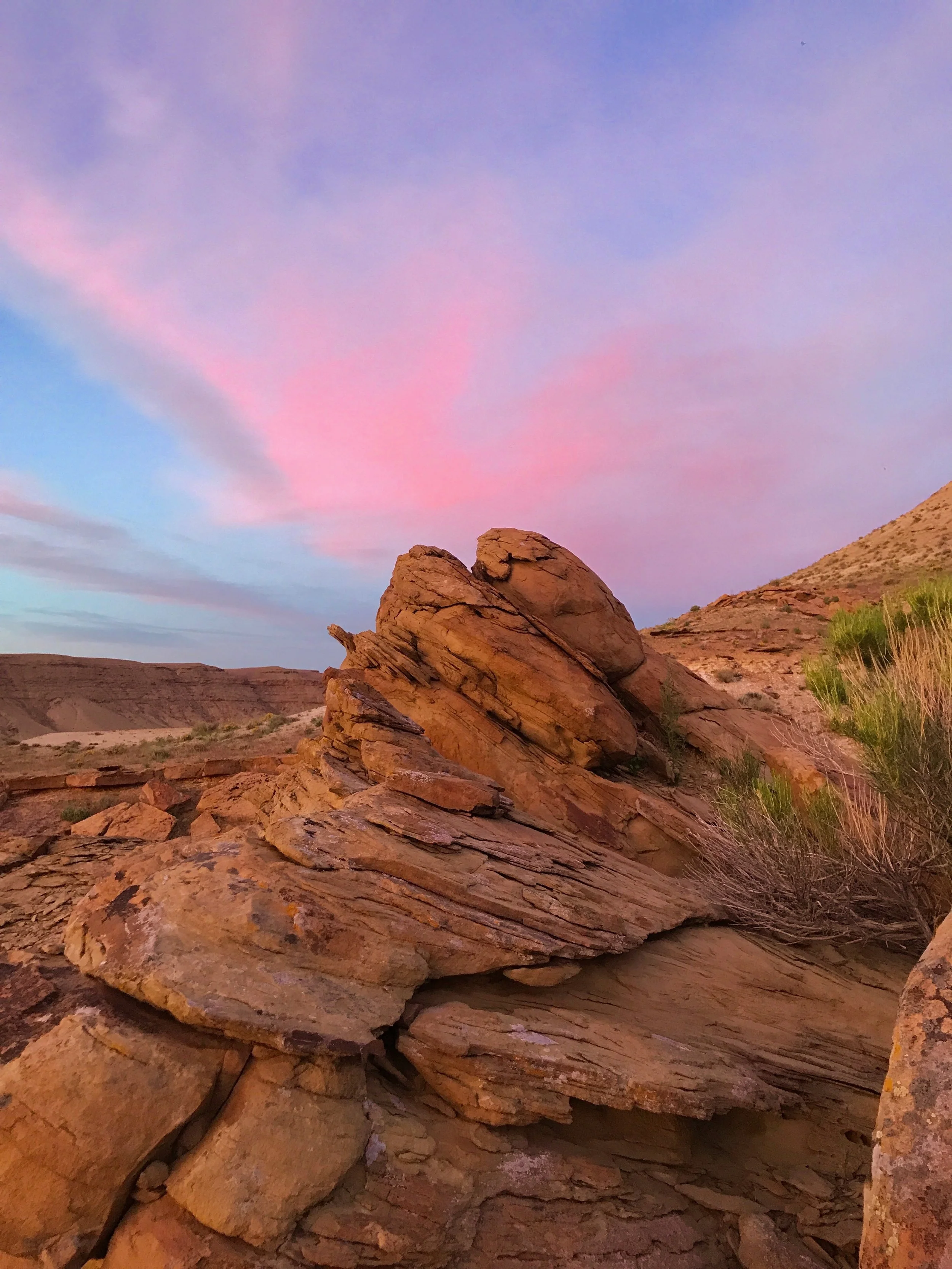 Sunset along the Green River, 9 miles upstream from Sand Wash Launch Point (John Parks/USGS)