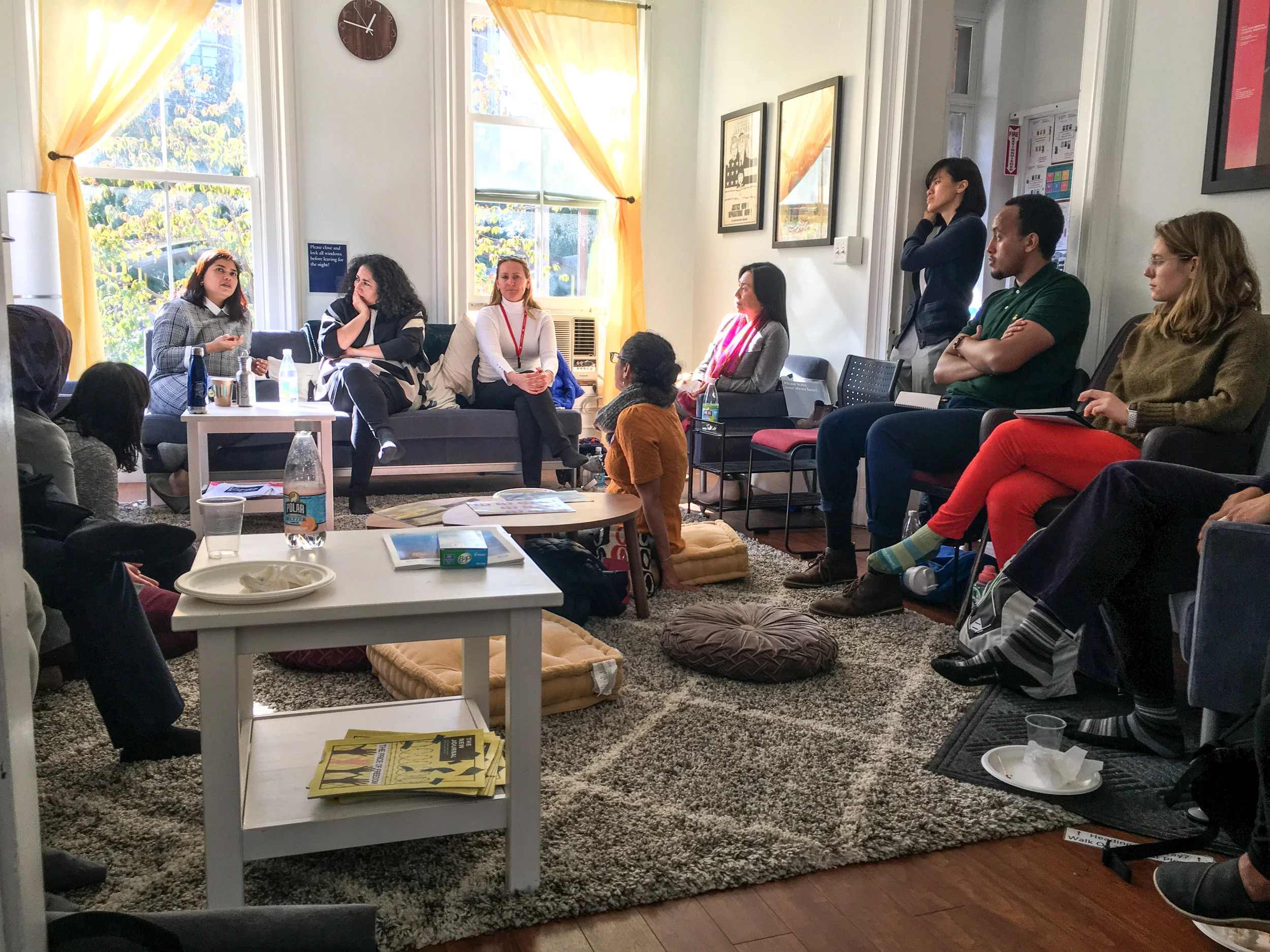 ElsaMarie D’Silva speaks at the Asian American Cultural Center.
