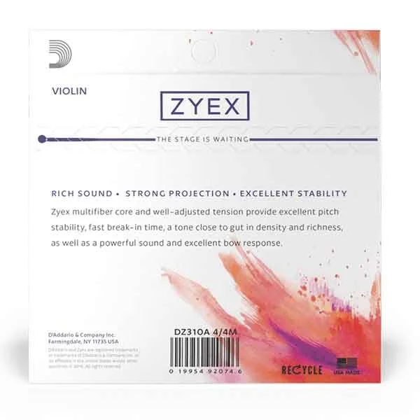 Zyex Violin Strings By D'Adarrio Ideal For Professionals, Students