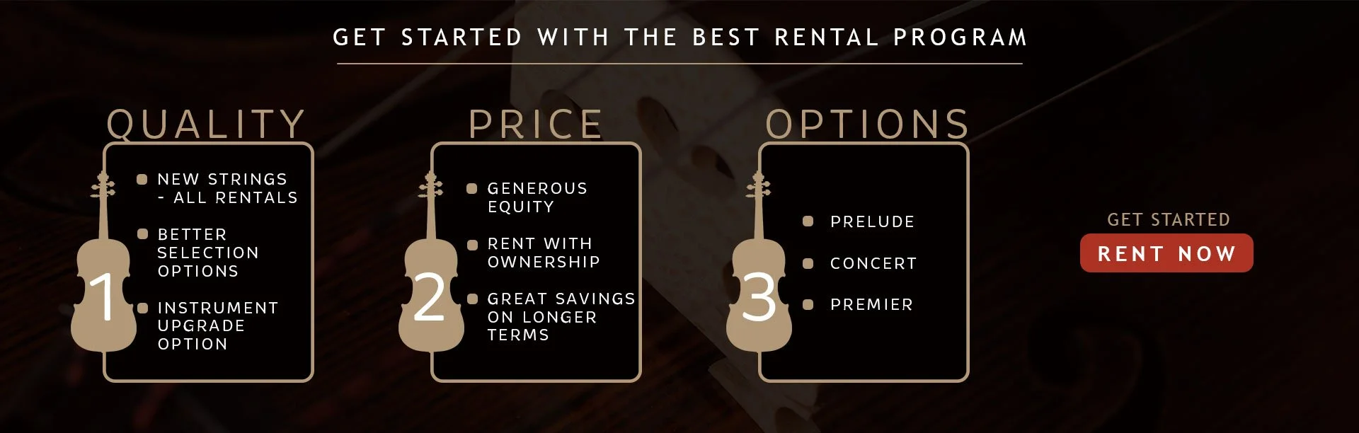 Violin Rentals, Viola Rentals More Equity Quality Instruments