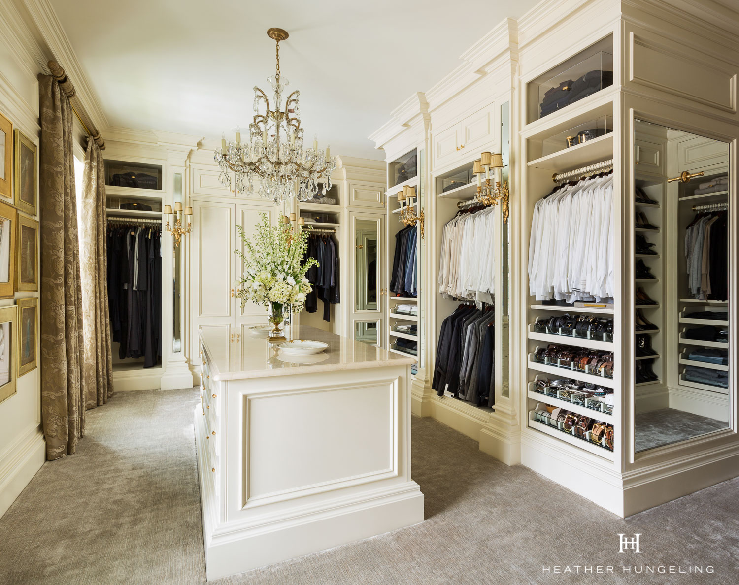 Clive Christian luxury dressing room closet in classic cream, Da.
