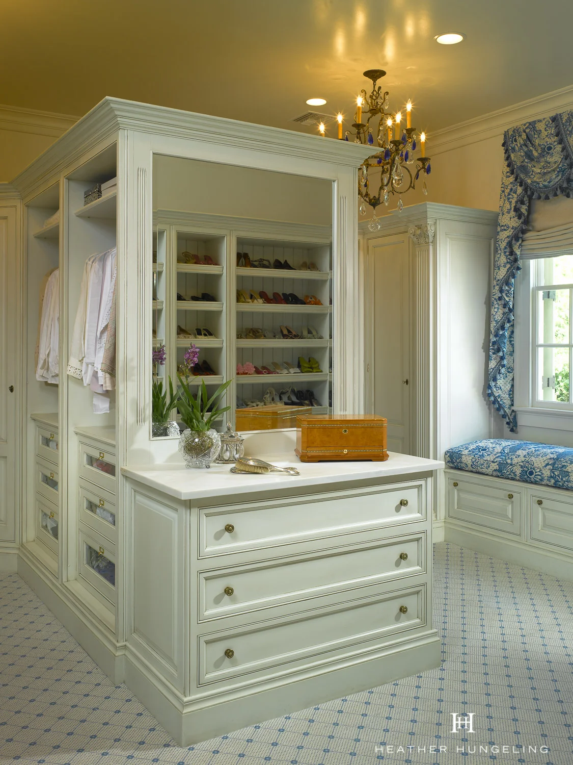 Clive Christian luxury dressing room closet in Linen White