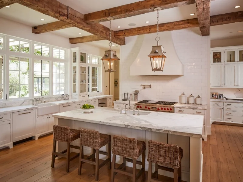 A dream kitchen always provides the user with lots of elbow room. You can almost never have too much counter space - at least from a functional standpoint. Source: Thompson Custom Homes
