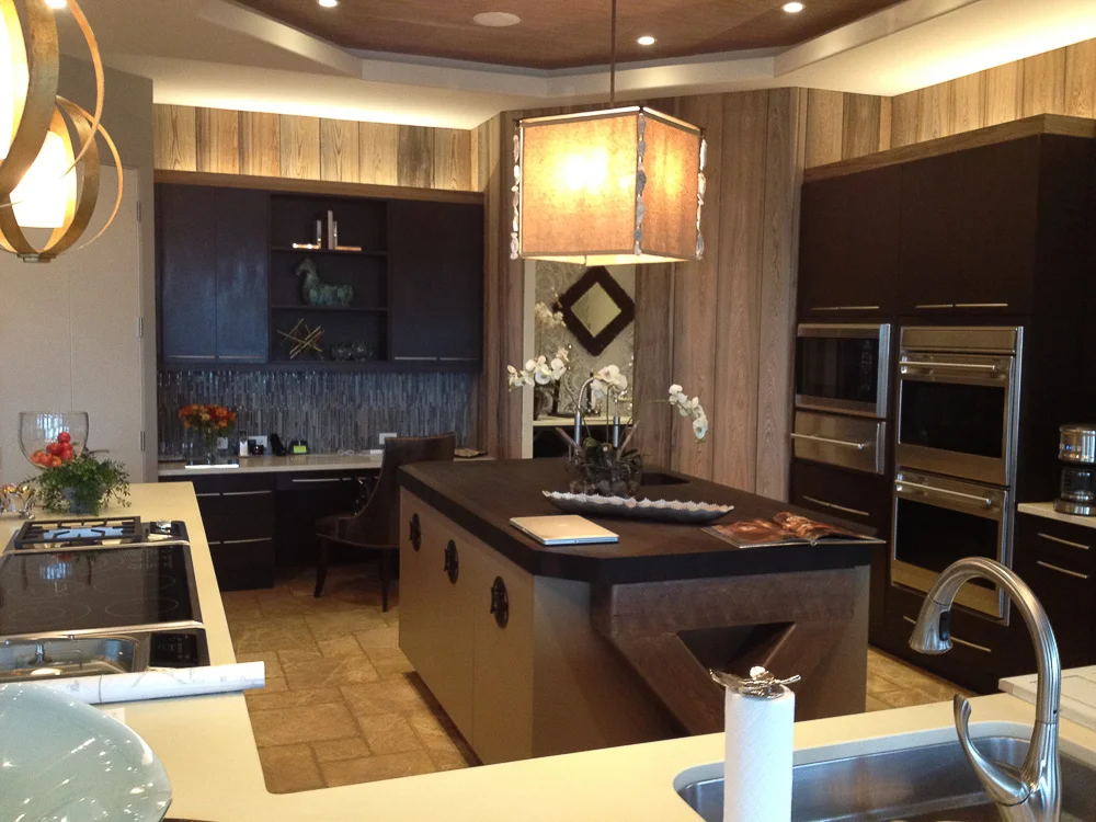Another “Before” Image. Notice how the only door to this kitchen is from the butler’s pantry? Discover how I solved this room’s flow problems by creating a new, double island kitchen with a new entrance.