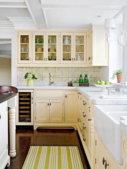 Cream Kitchen Cabinets, Beige Kitchen Cabinets With White Countertops
