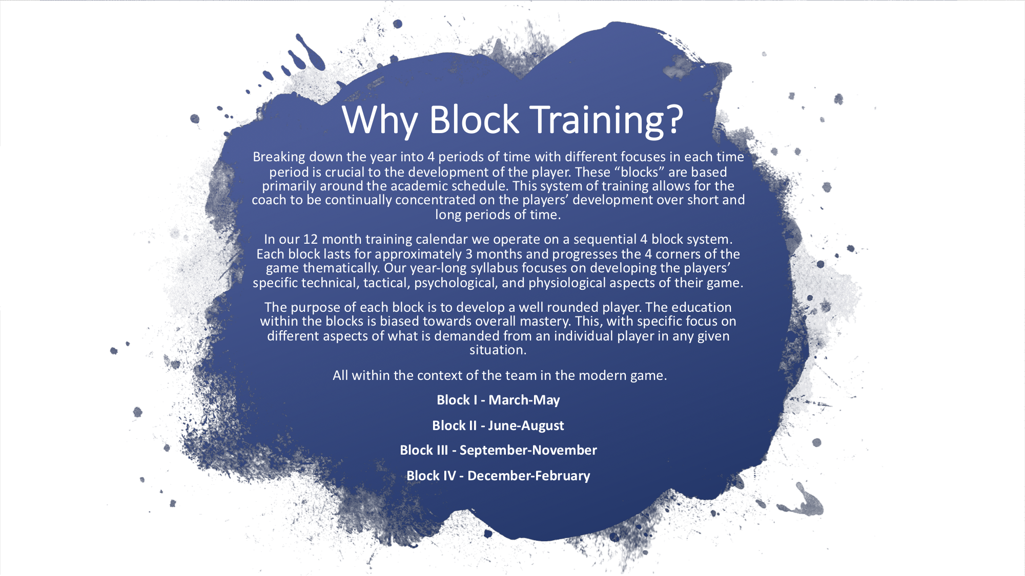 TTi Introduces Training "Blocks" Beginning in March 2019 to Develop Players