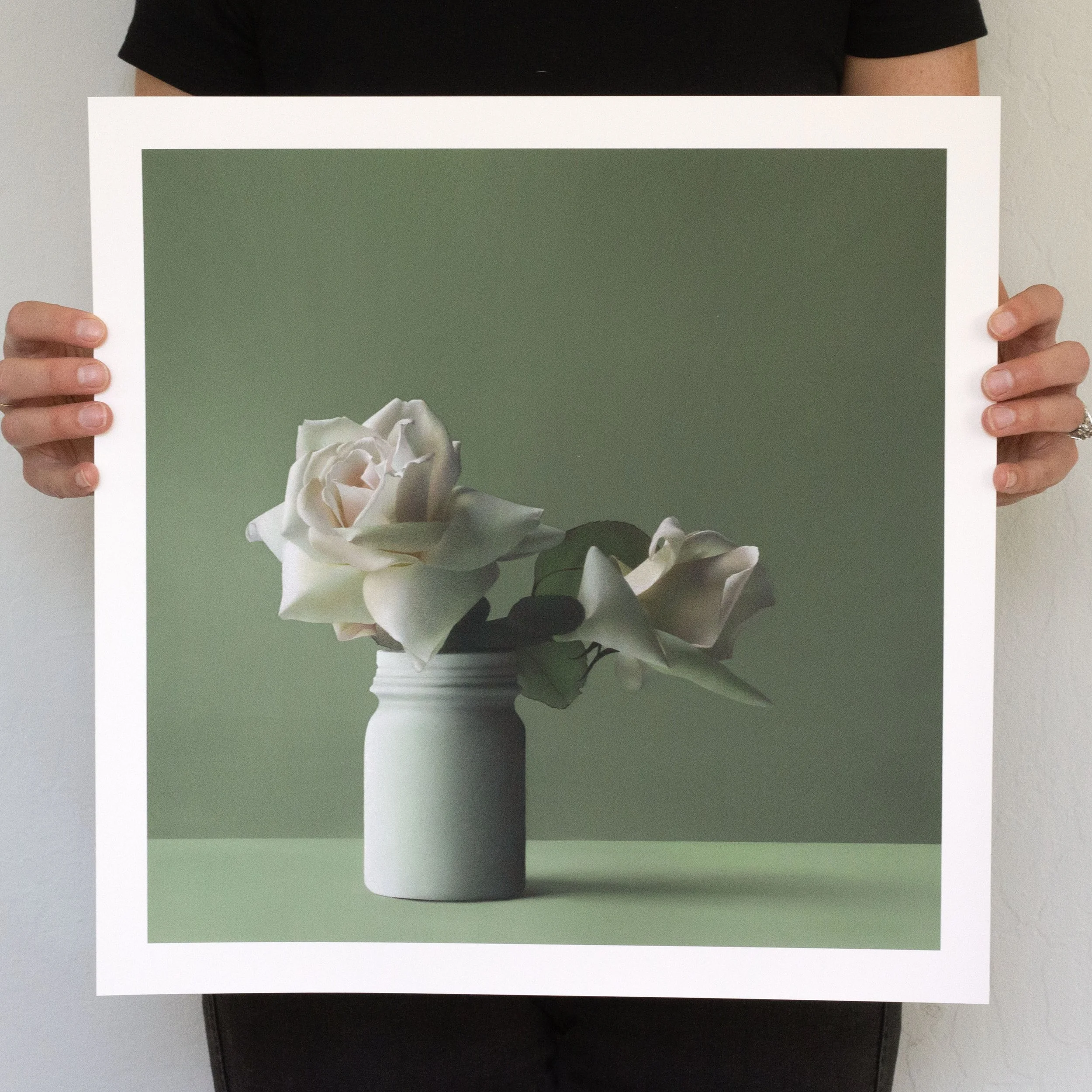Garden Roses in a Ceramic Vase