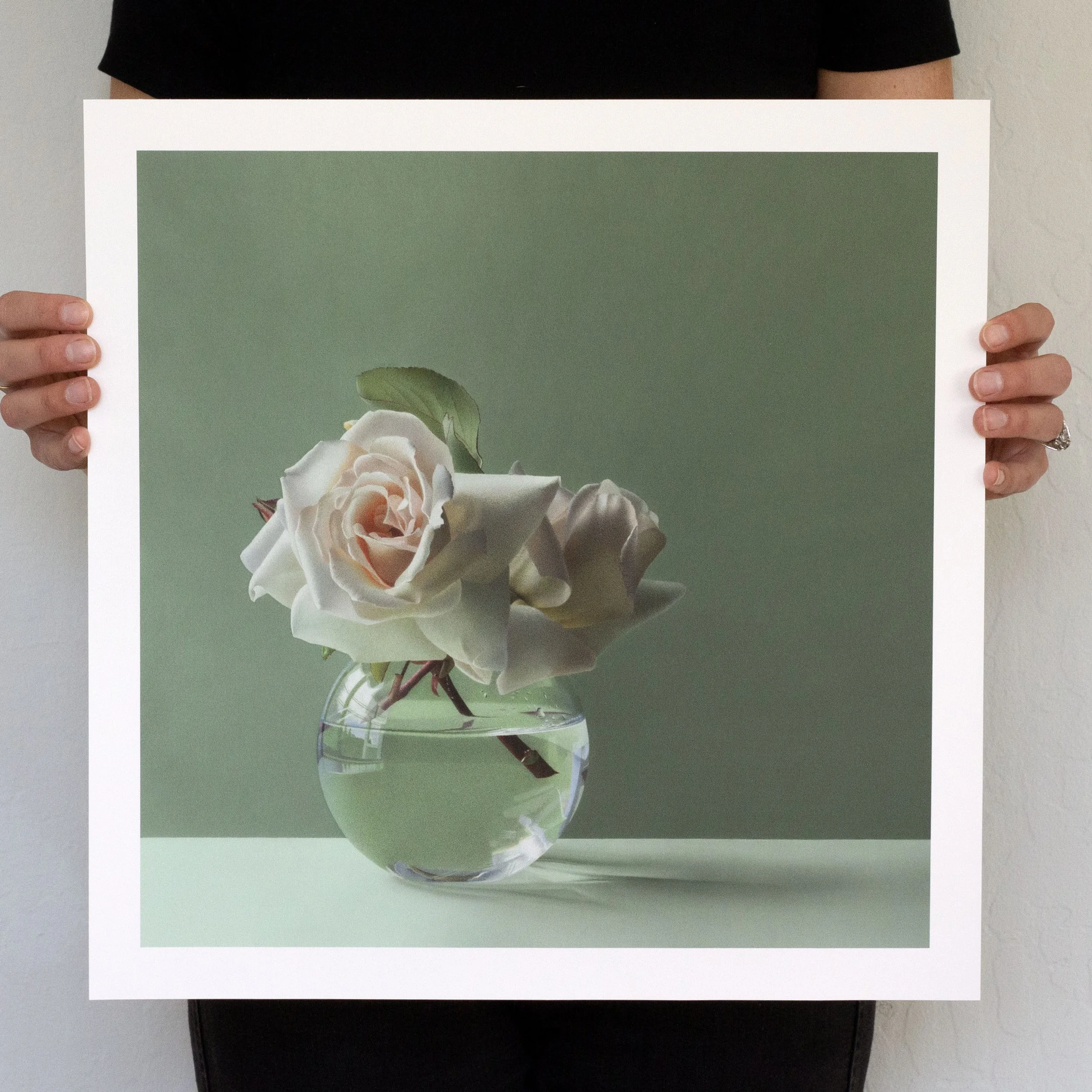 Garden Roses in a Glass Vase