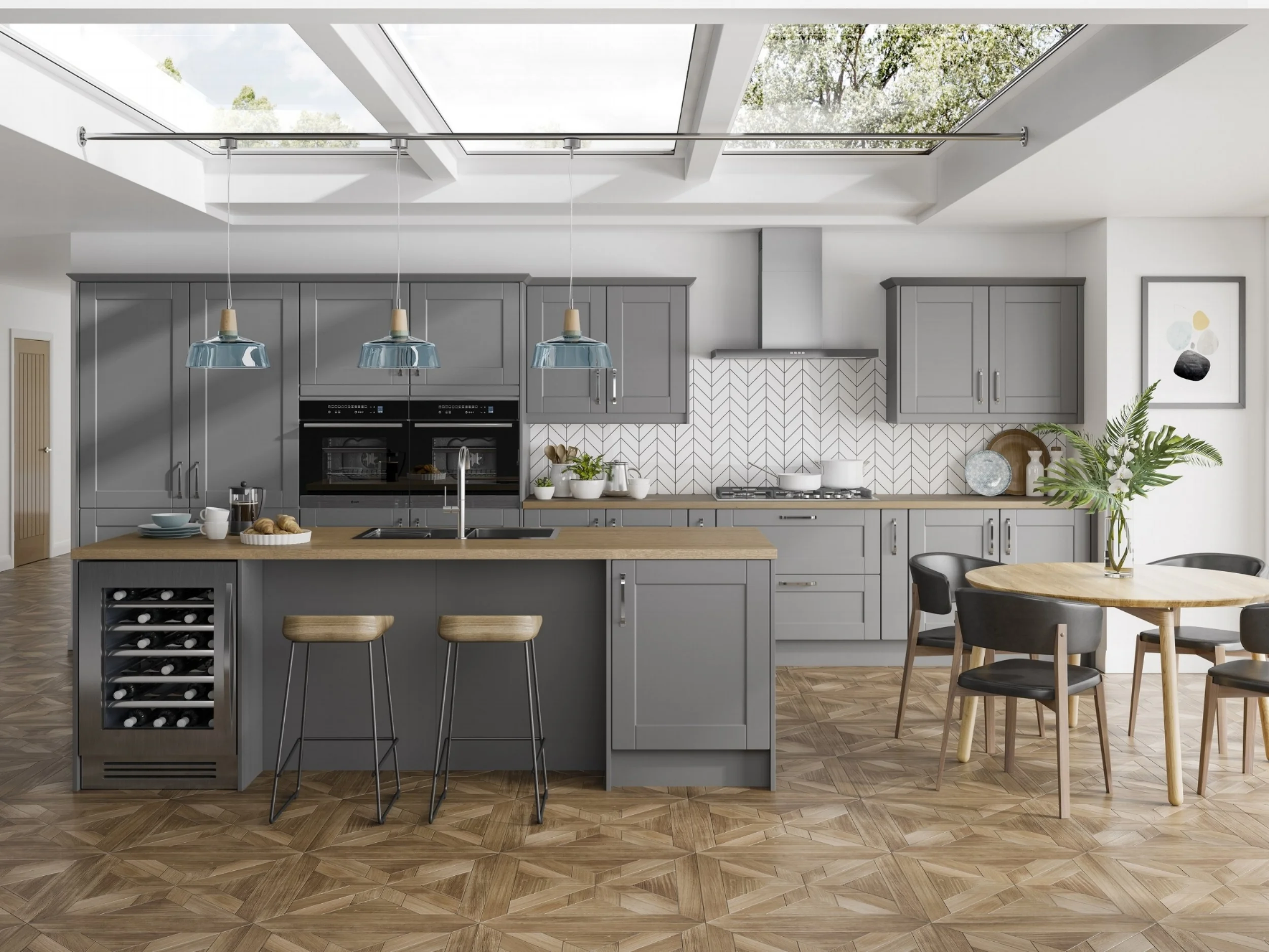 Bespoke fitted kitchen with island and shaker cabinets in Shoreham-by-Sea