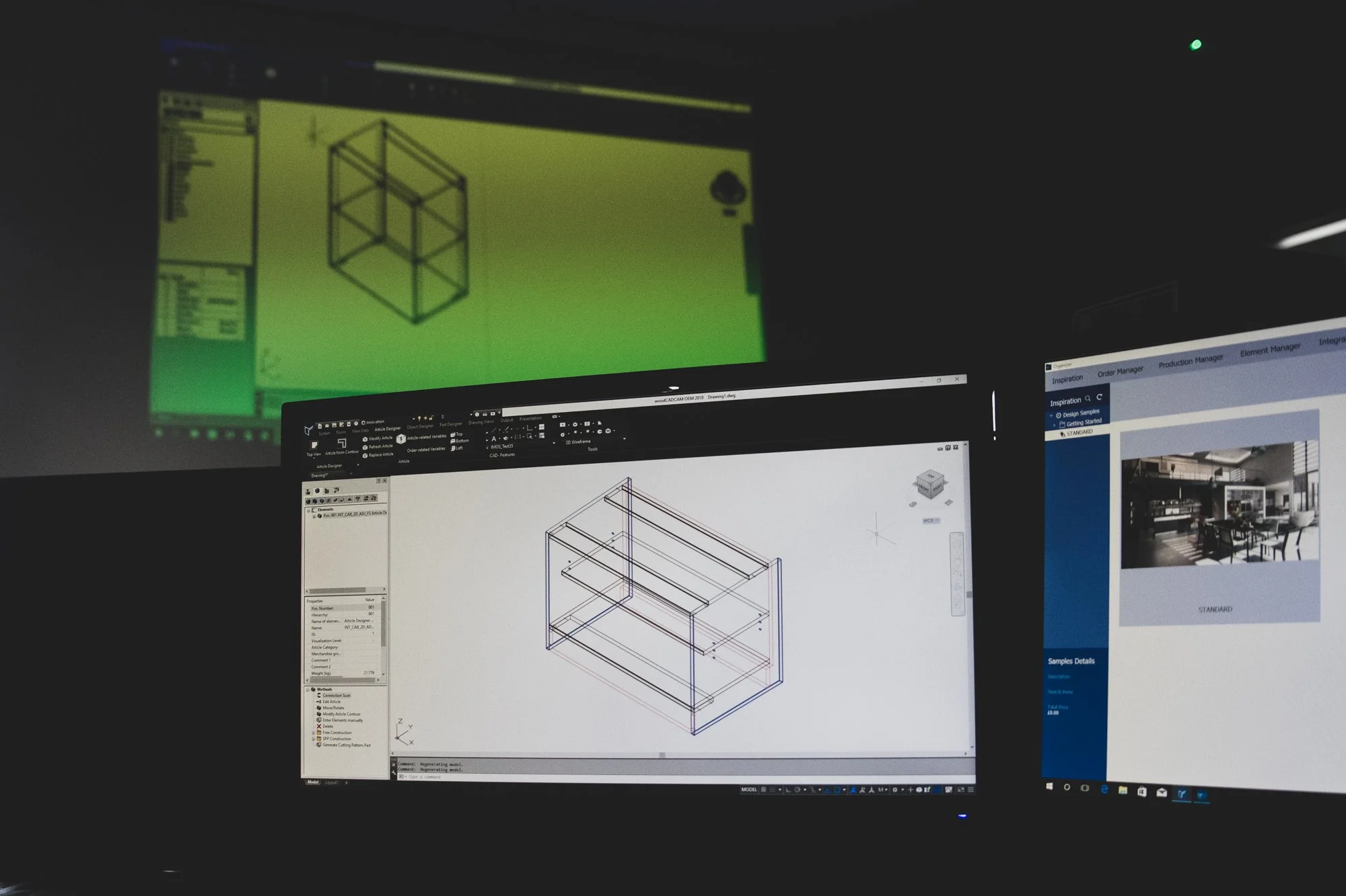 CAD software design process for precision manufactured fitted kitchens and bedrooms
