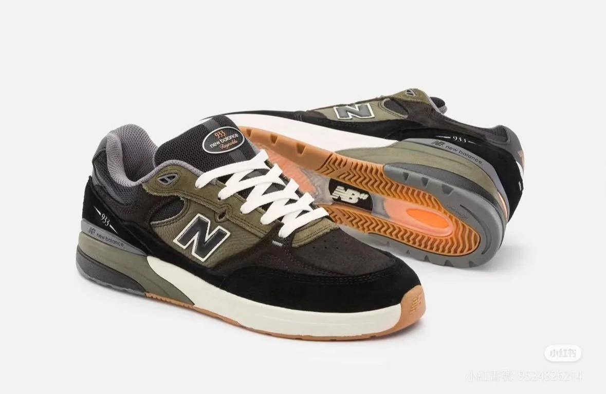 New Balance Numeric 933 Andrew Reynolds Shoes - Black/Dark Olive