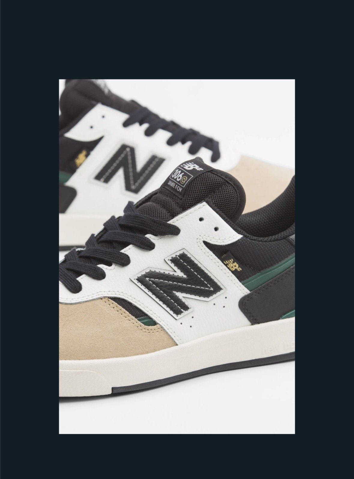 New Balance Numeric 306 Jamie Foy Cupsole Shoes - Beige/Black