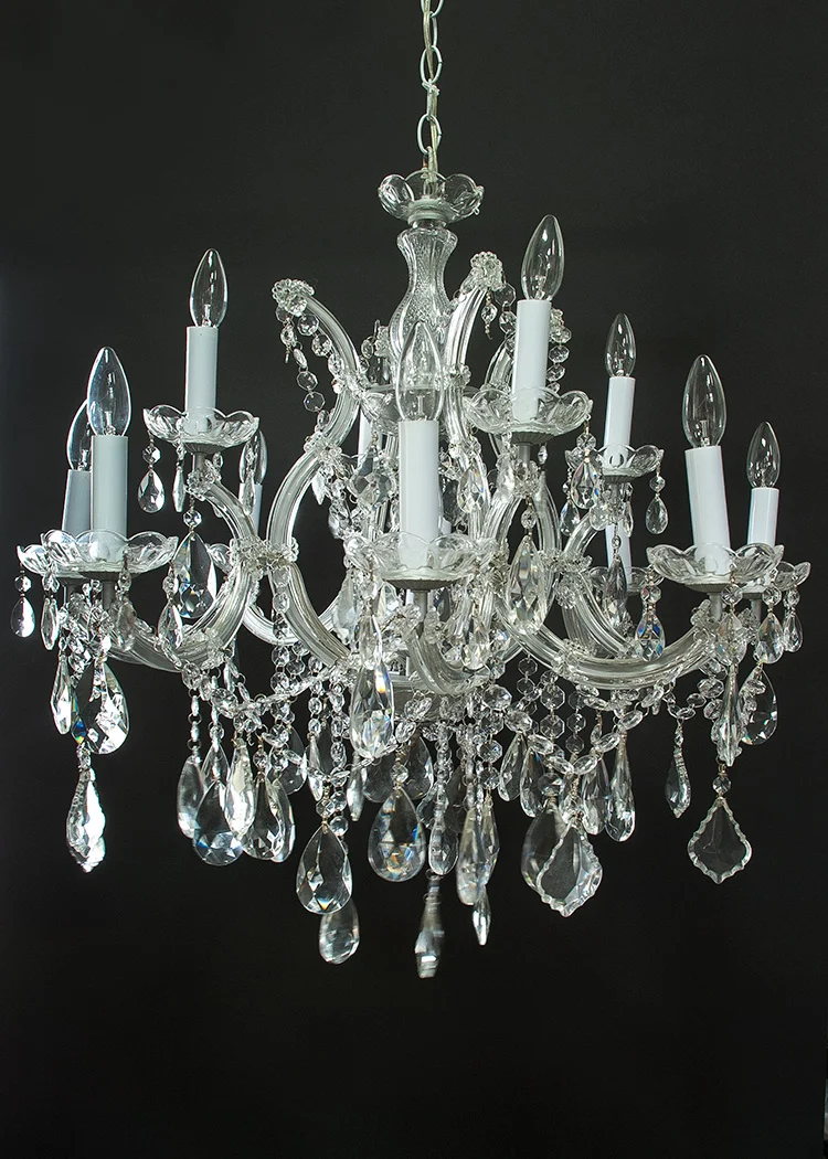 LIT-001: Large Glass Crystal Candle Chandelier