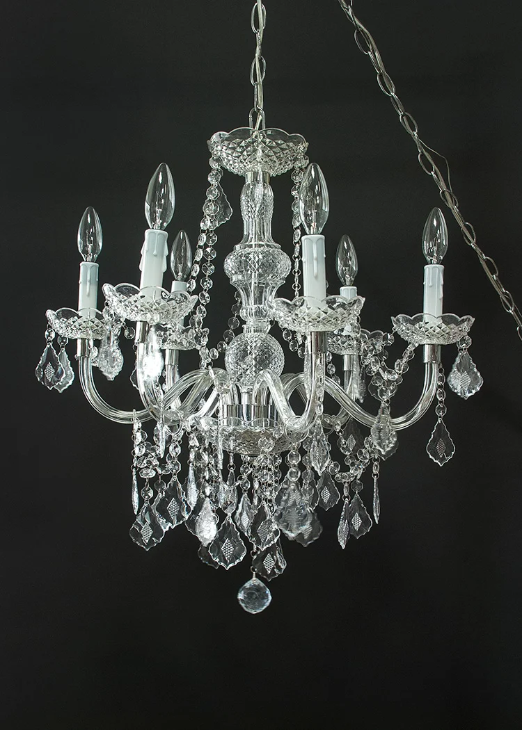 LIT-002: Small Glass Crystal Candle Chandelier