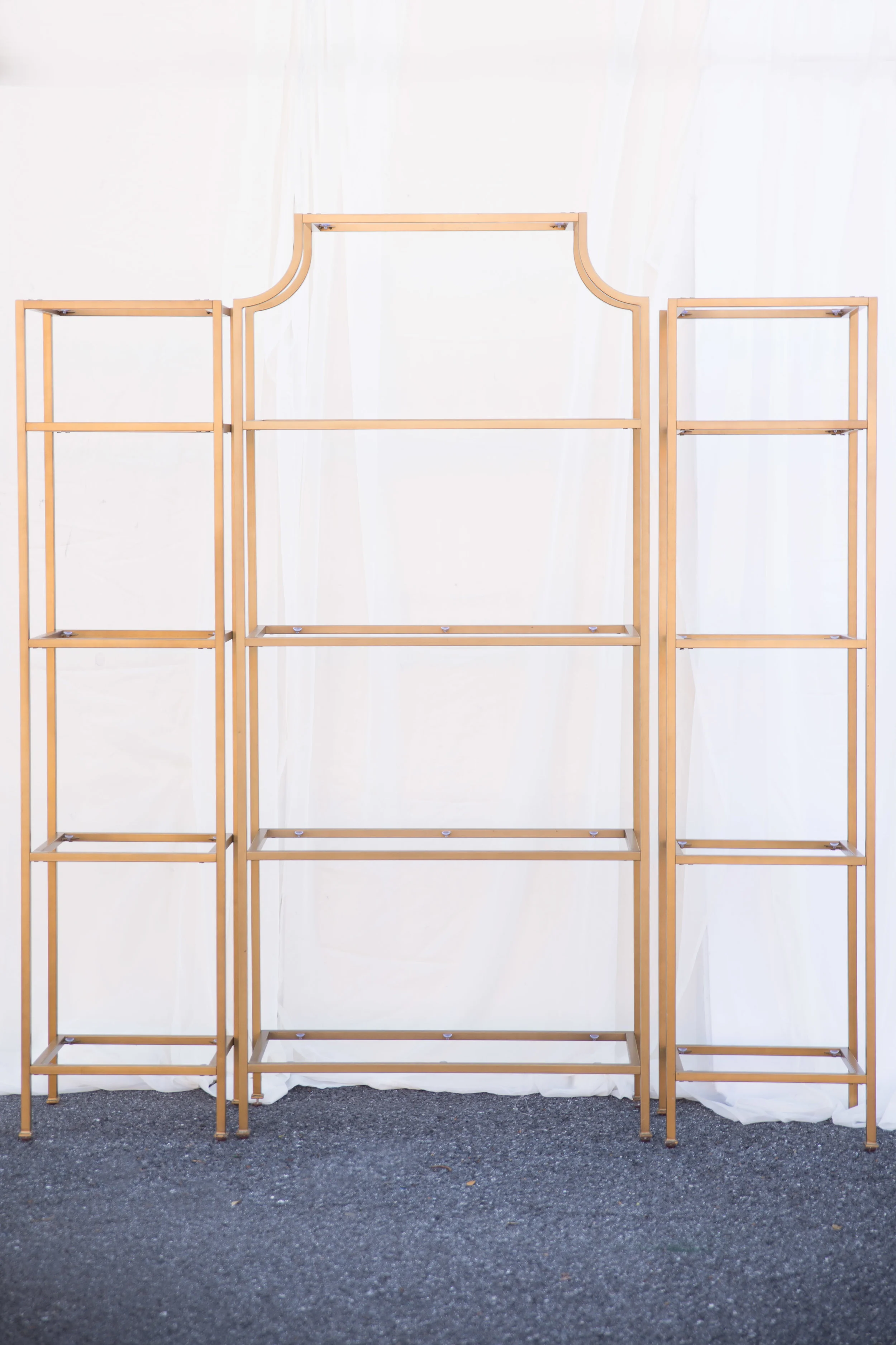 FUR-004: Gold Shelf Trio for Bar Back or Display