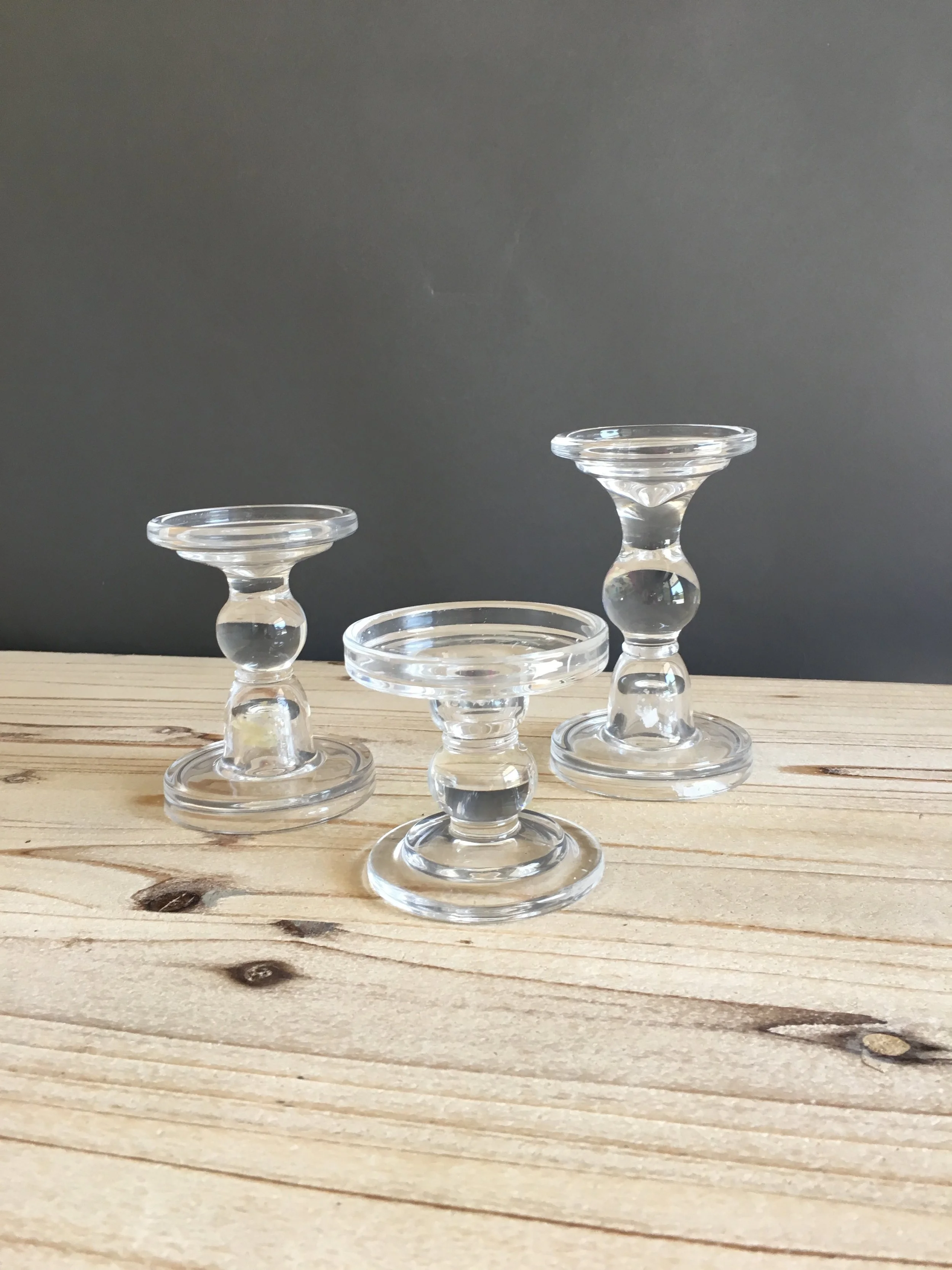 CHC-046: Low Glass Candle Holders