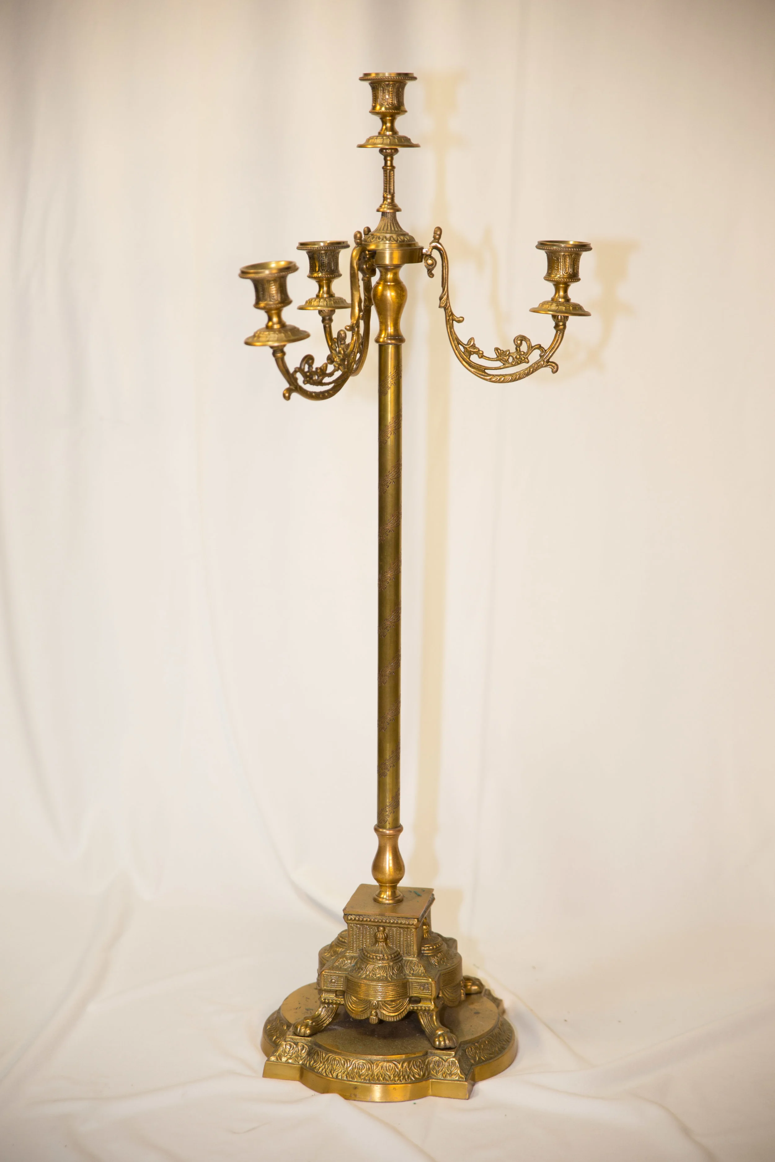 CHC-078: Ornate Gold 4-Arm Candelabra