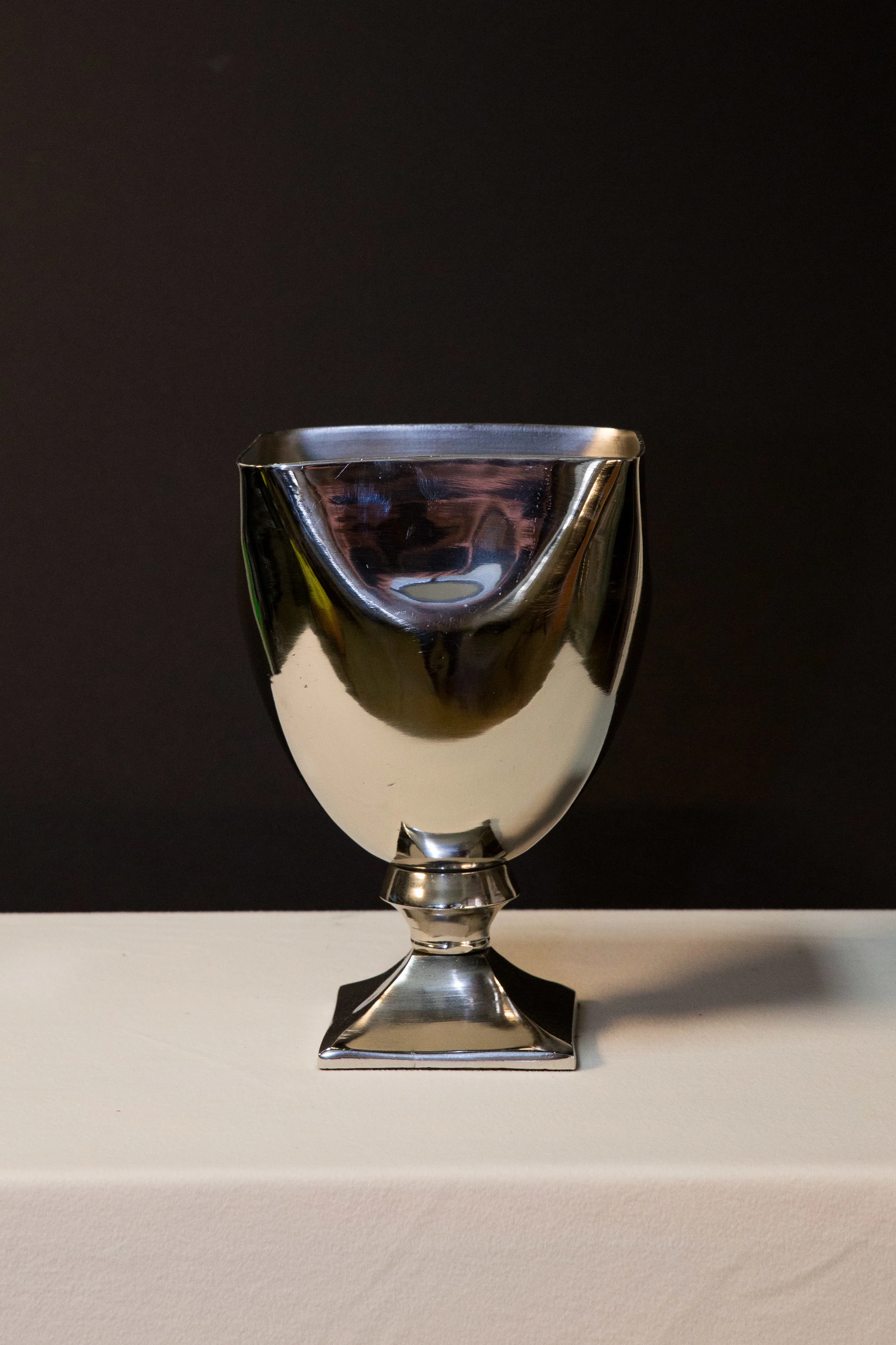 LOW-036: Nickel Pedestal Vase