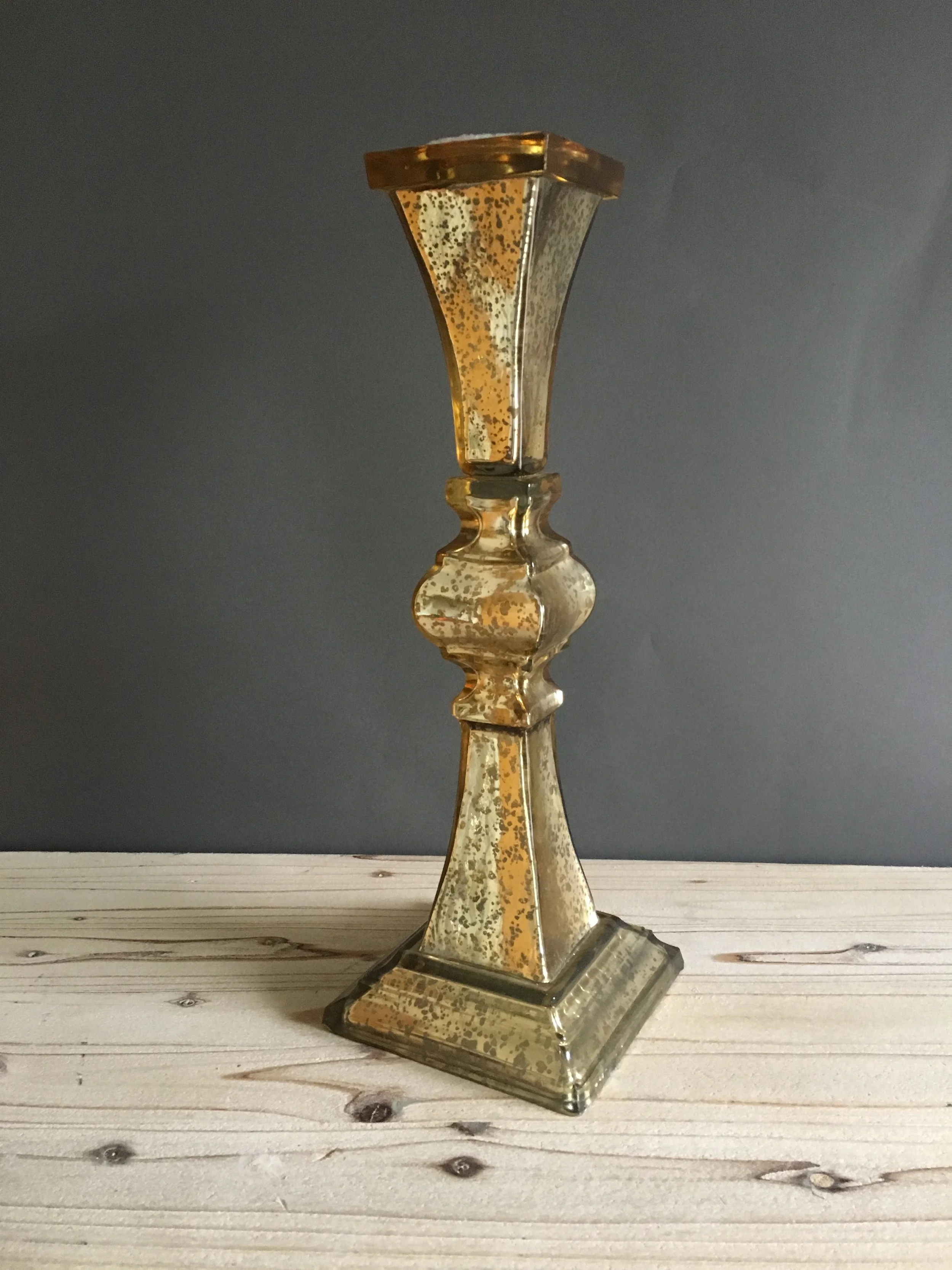 CHC-034: Gold Mercury Glass Candleholder