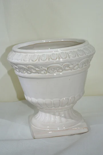LOW-154: White Decorative Urn