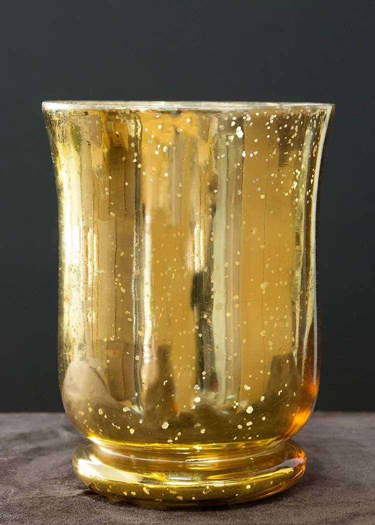 LOW-169: Wide Gold Mercury Vase