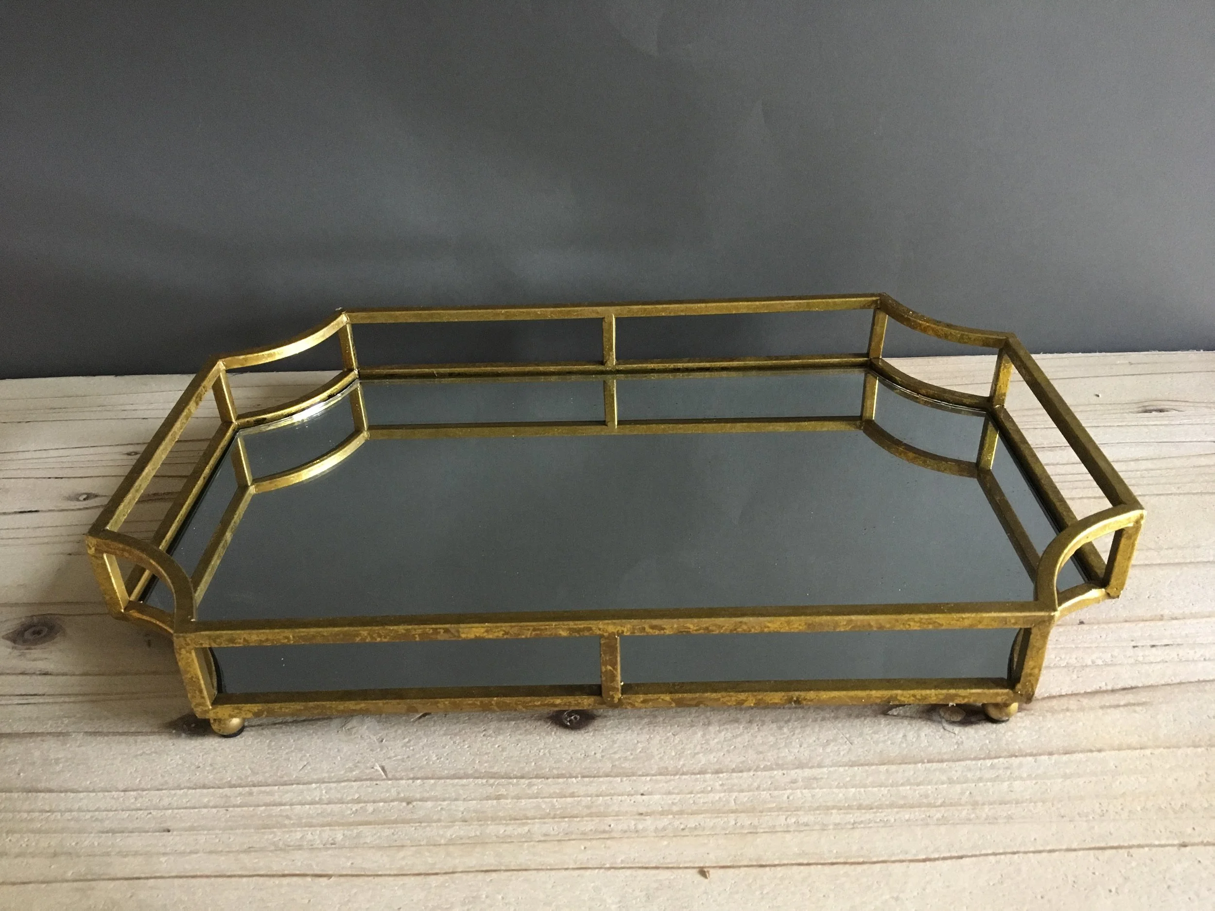 CDS-039: Gold Framed Mirrored Tray