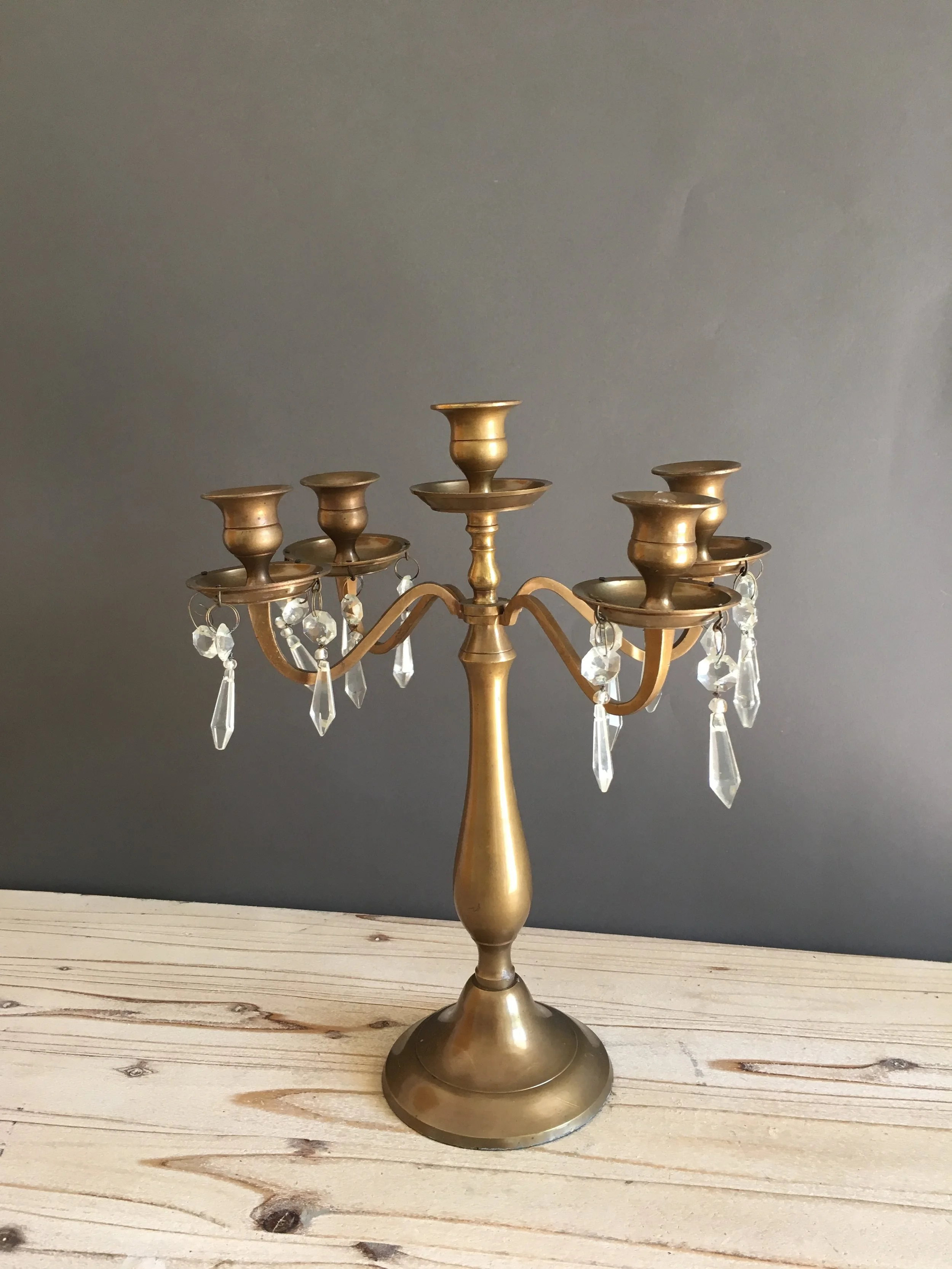 CHC-075: 5 Arm Candelabra with Crystals