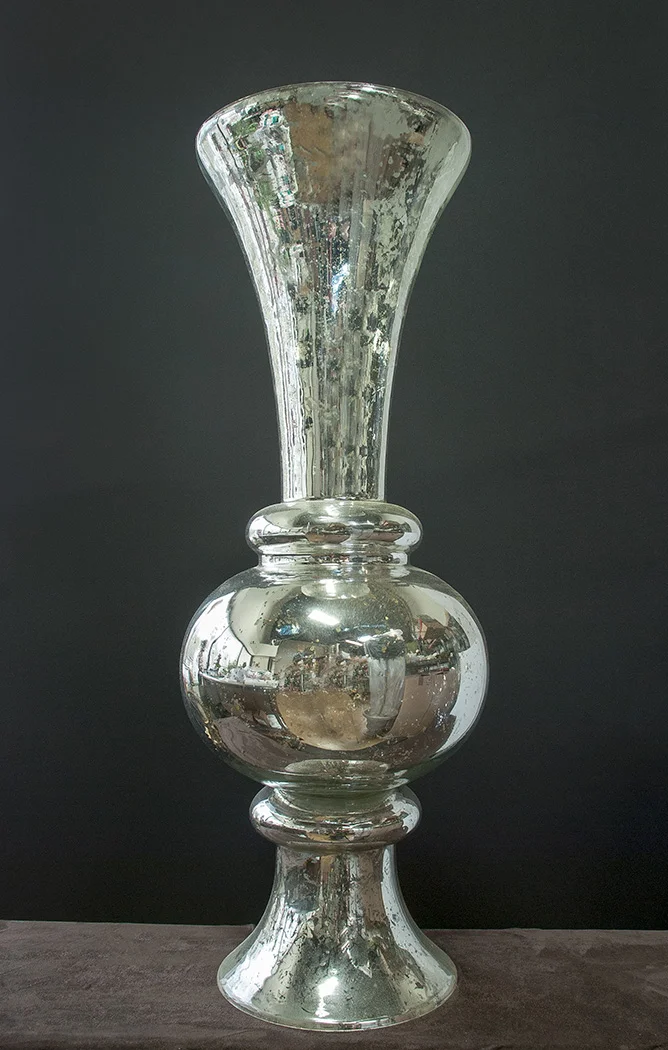 REF-013: Tall Silver Mercury Vase