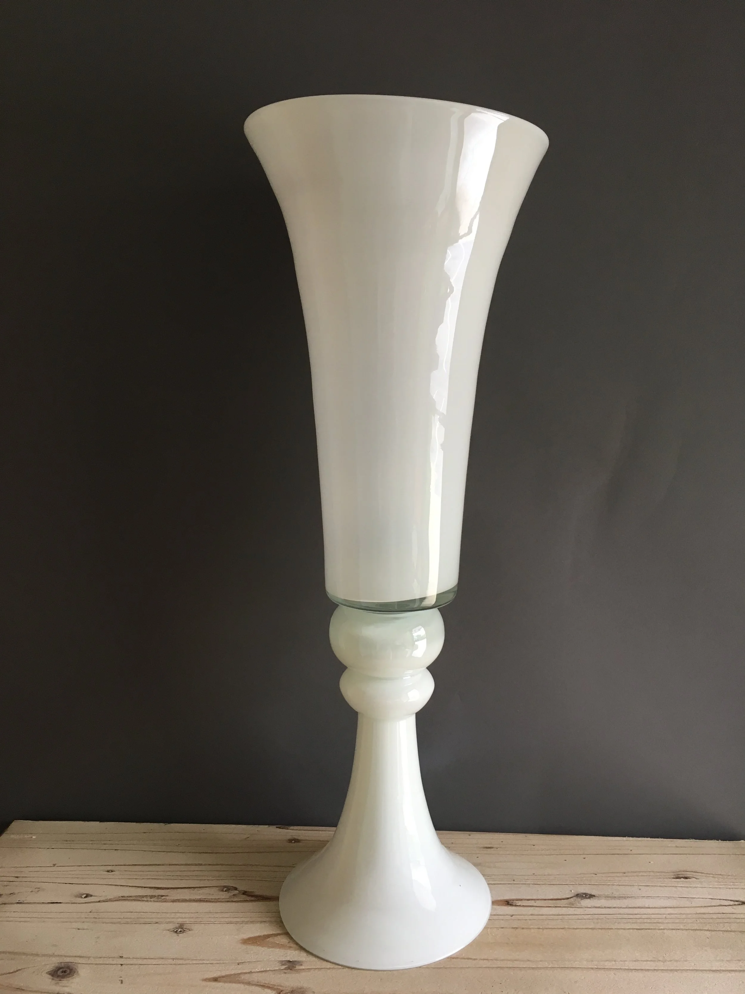 REF-014: White Glass Vase