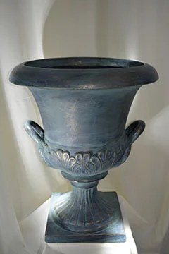 STP-034: Verdigris Urn with Gold Detail