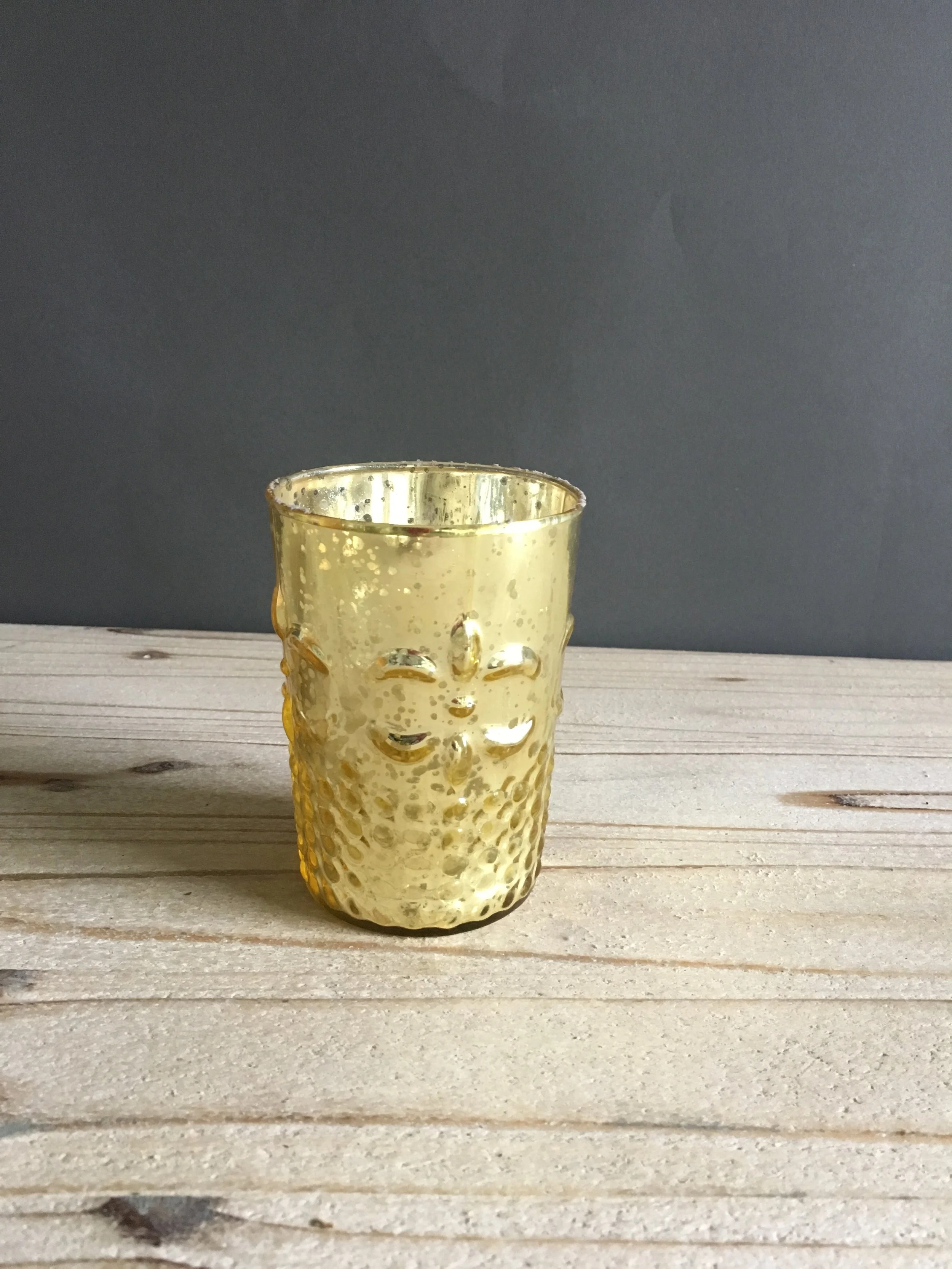 VOT-078: Tinted Mercury Fleur de Lis Votive