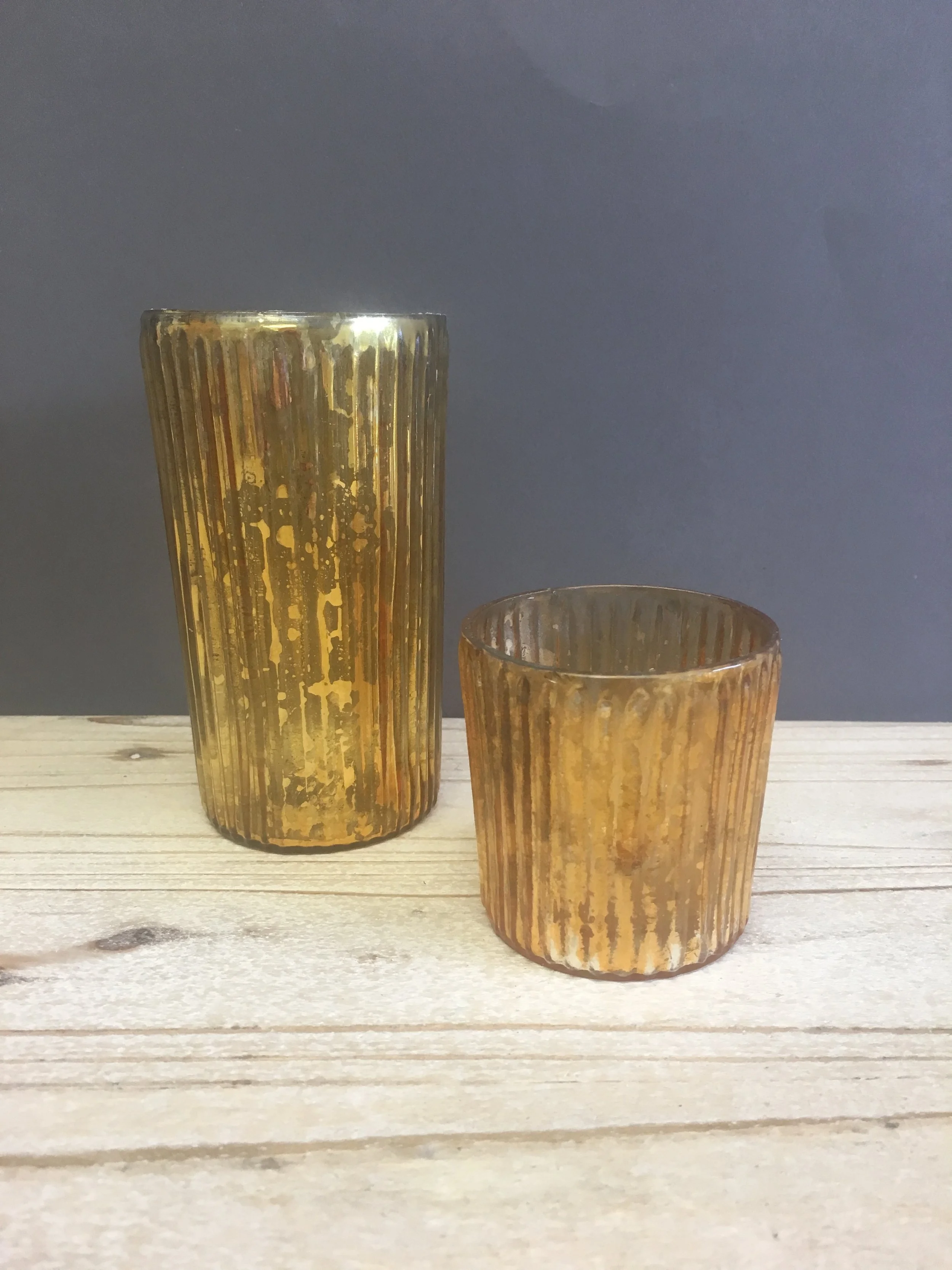 VOT-046: Dark Gold Mercury Ribbed Votive