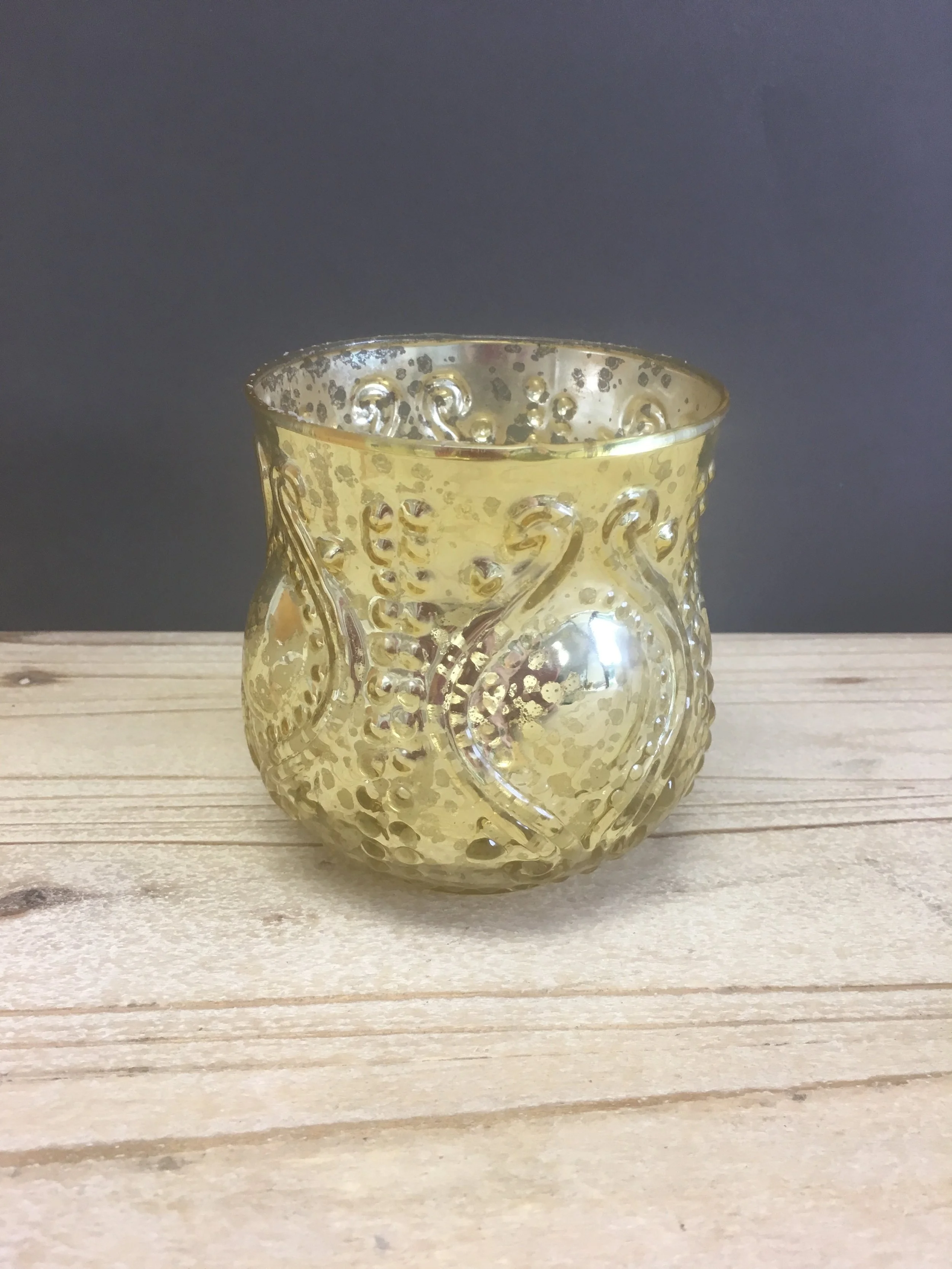 LOW-138: Gold & Mercury Textured Vases