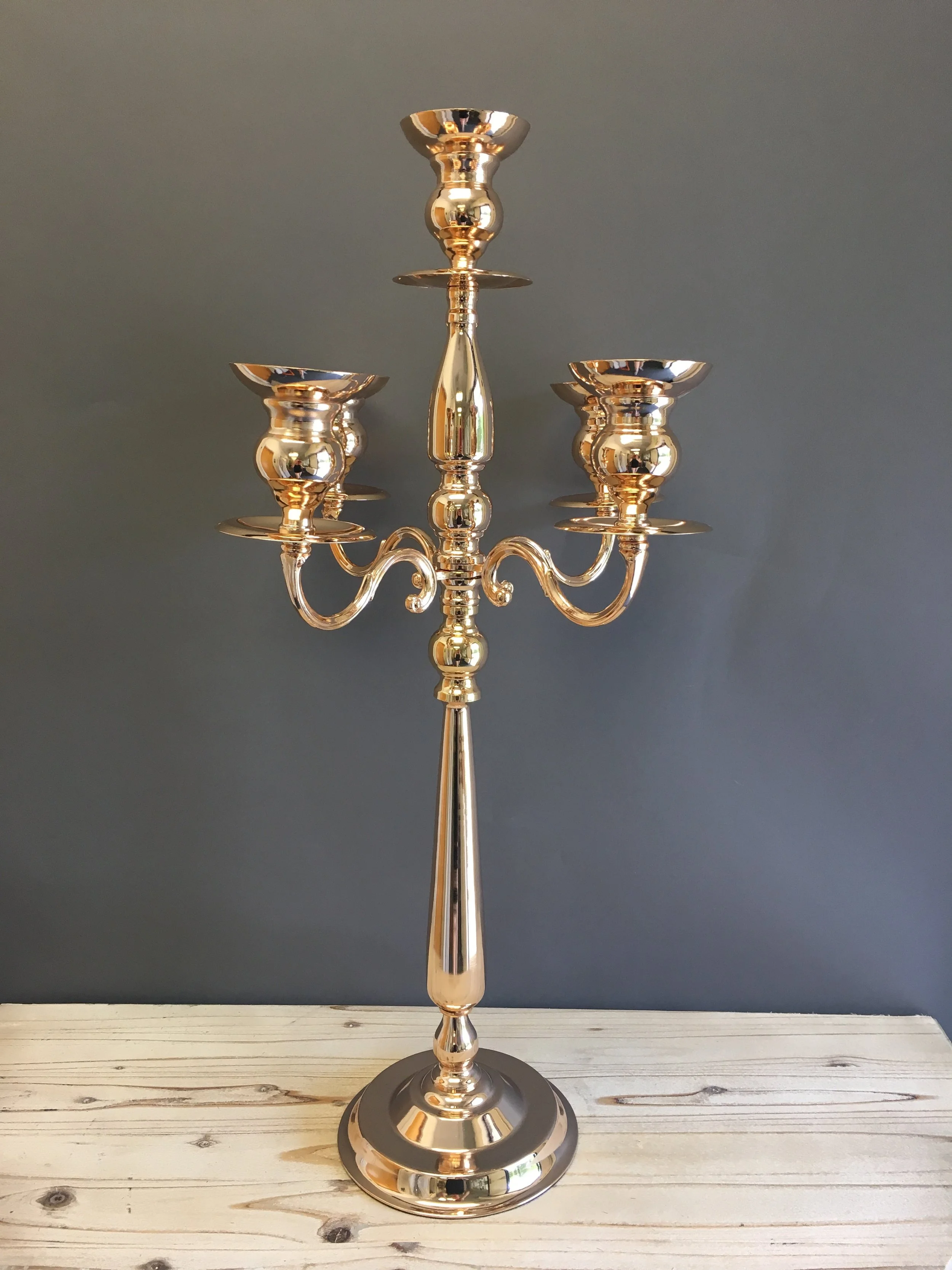 CHC-083: 5 Arm Soft Gold Cleopatra Candelabra