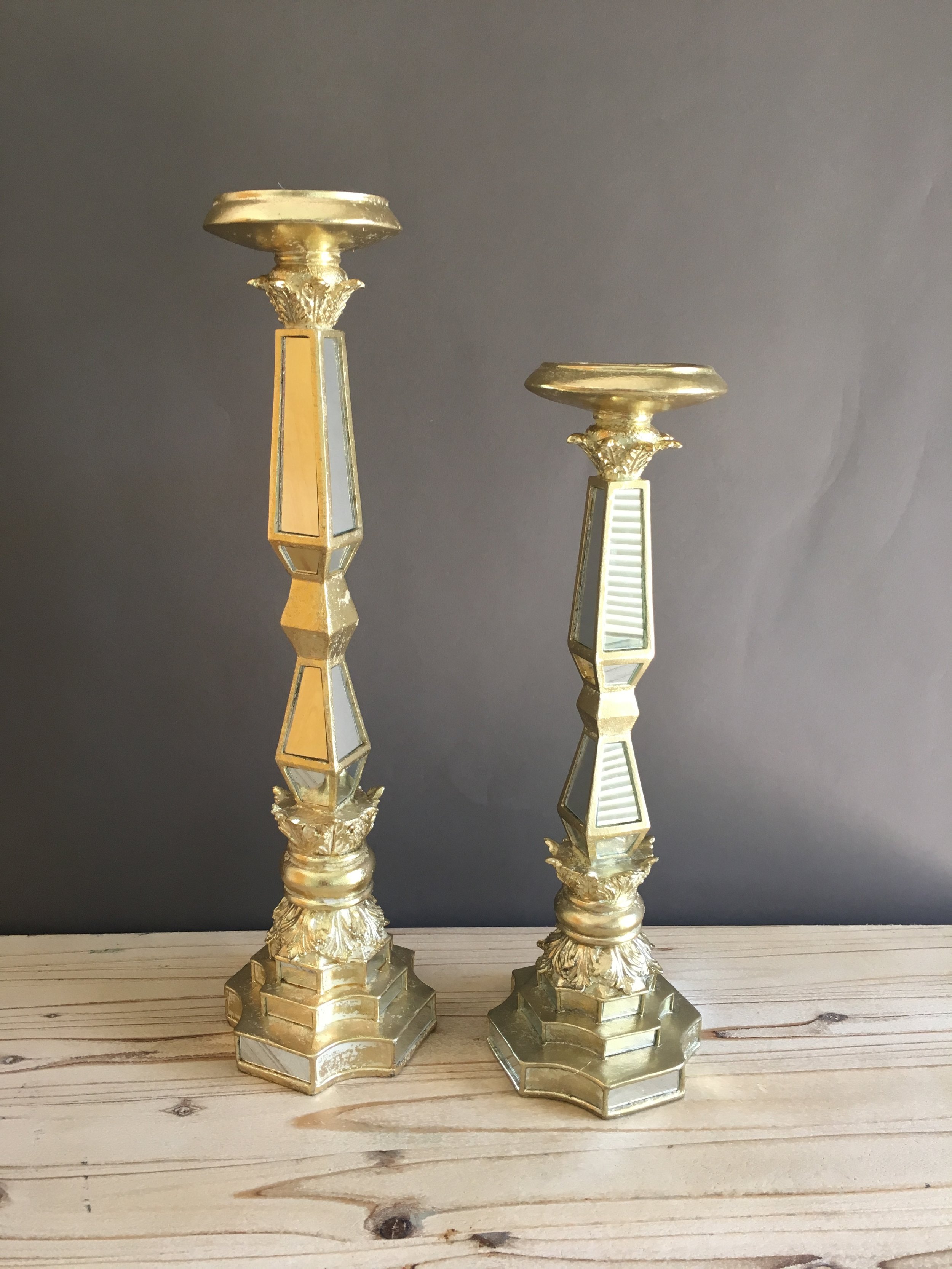 CHC-070: Gold & Mirror Candleholder