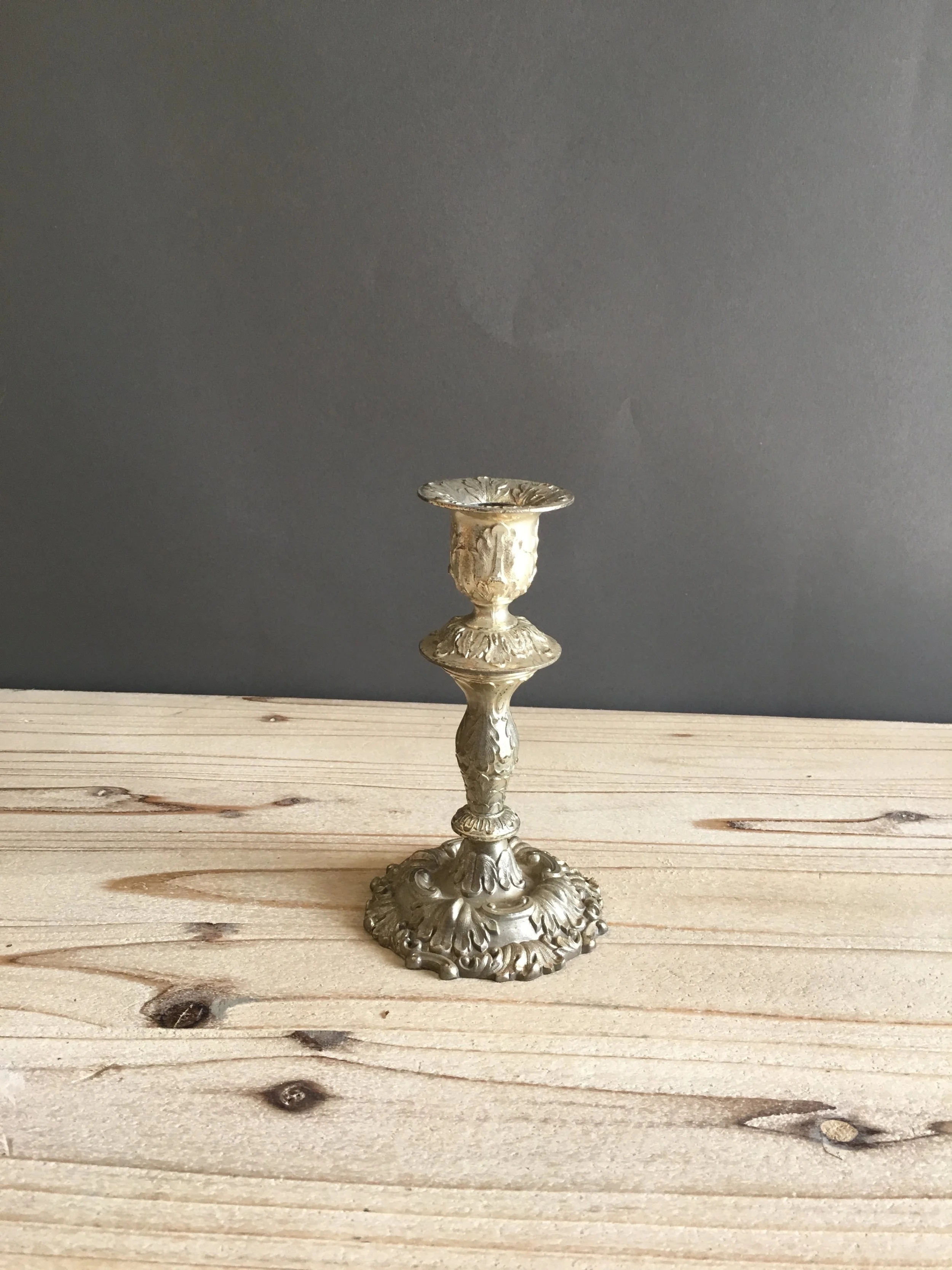 CHC-054: Ornate Silver Candleholder