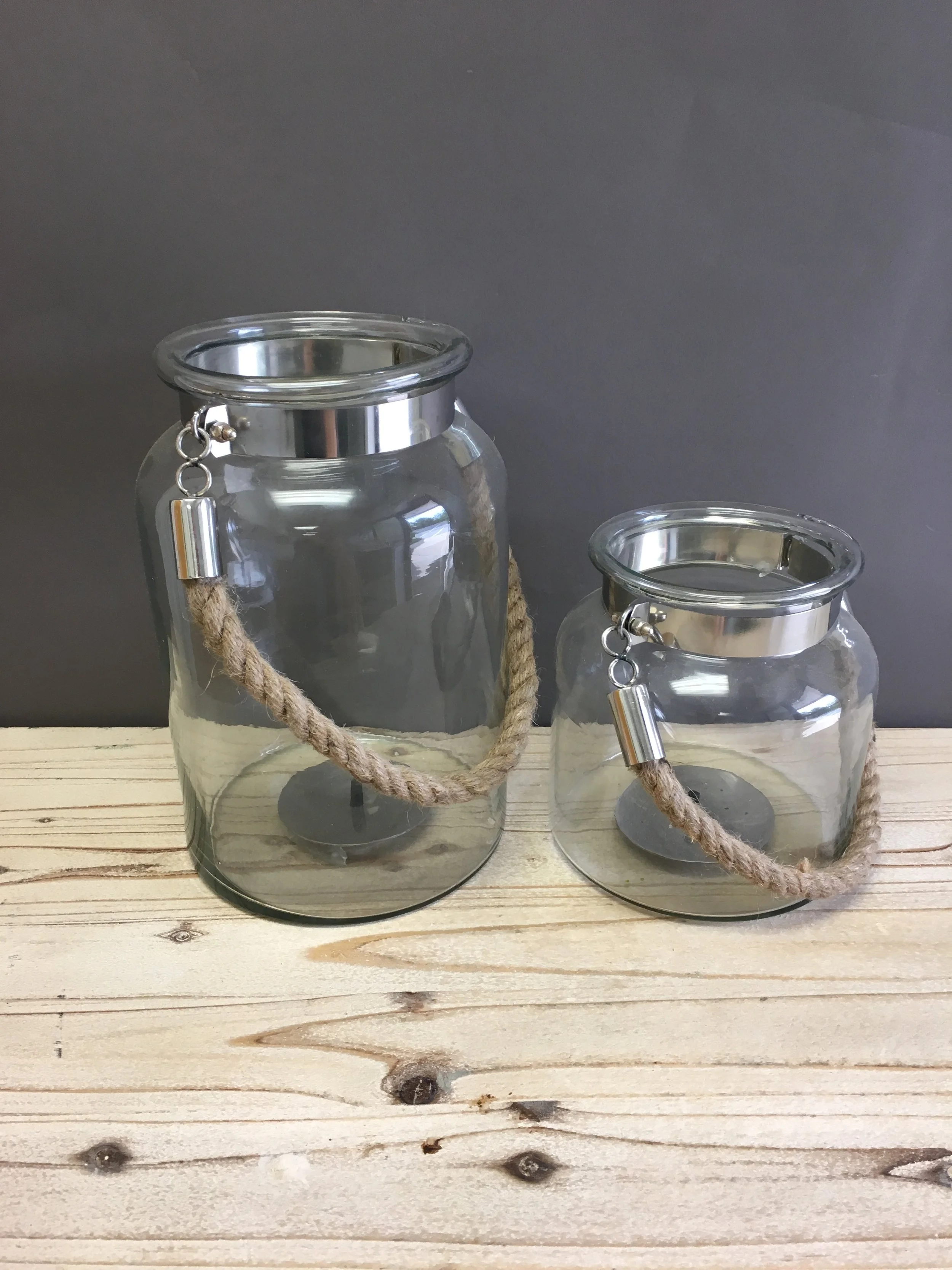 LNT-031: Jar Lantern w Rope
