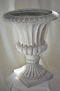 STP-045: White Ribbed Urn