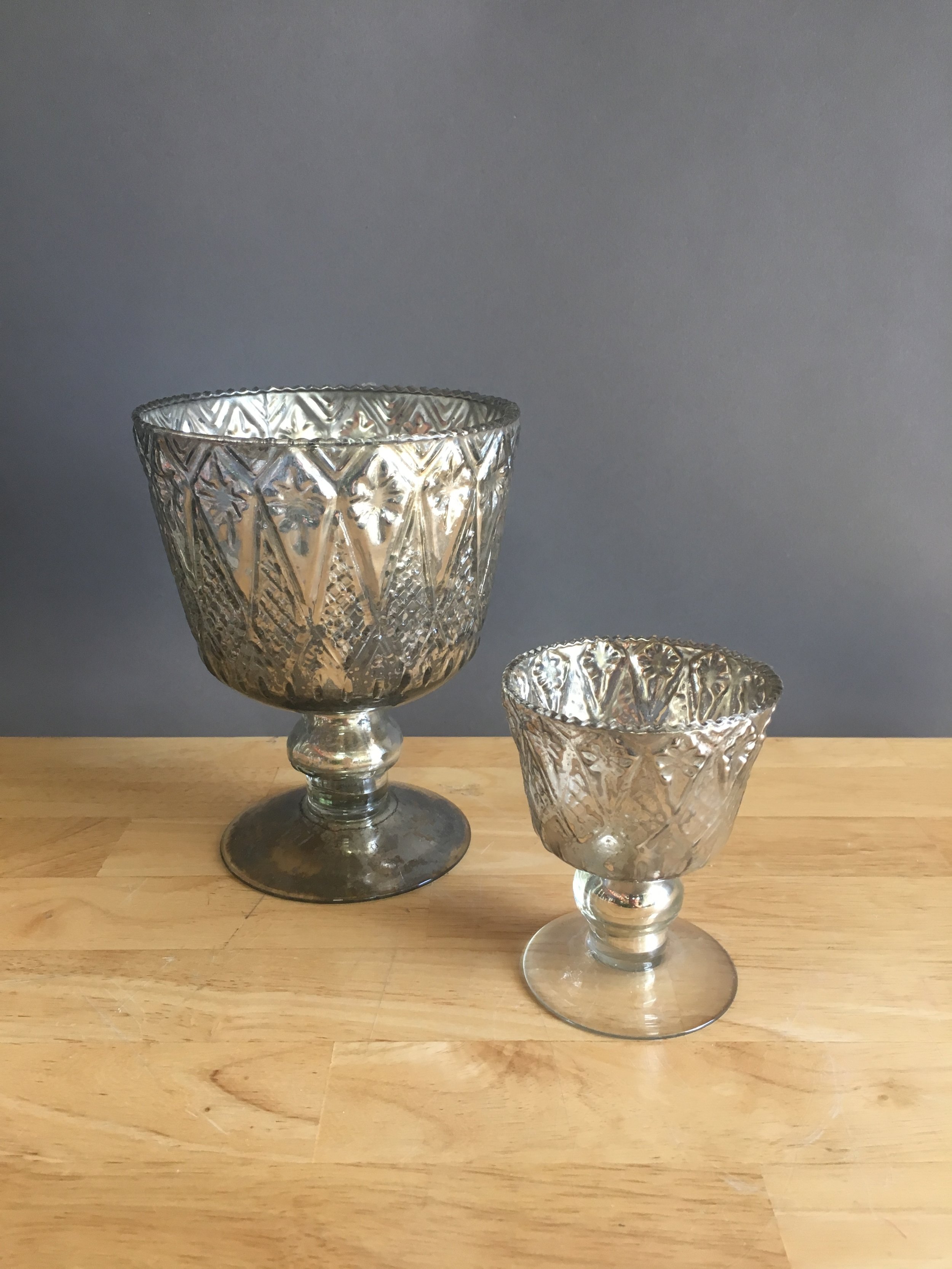 LOW-136: Ornate Silver Mercury Compote