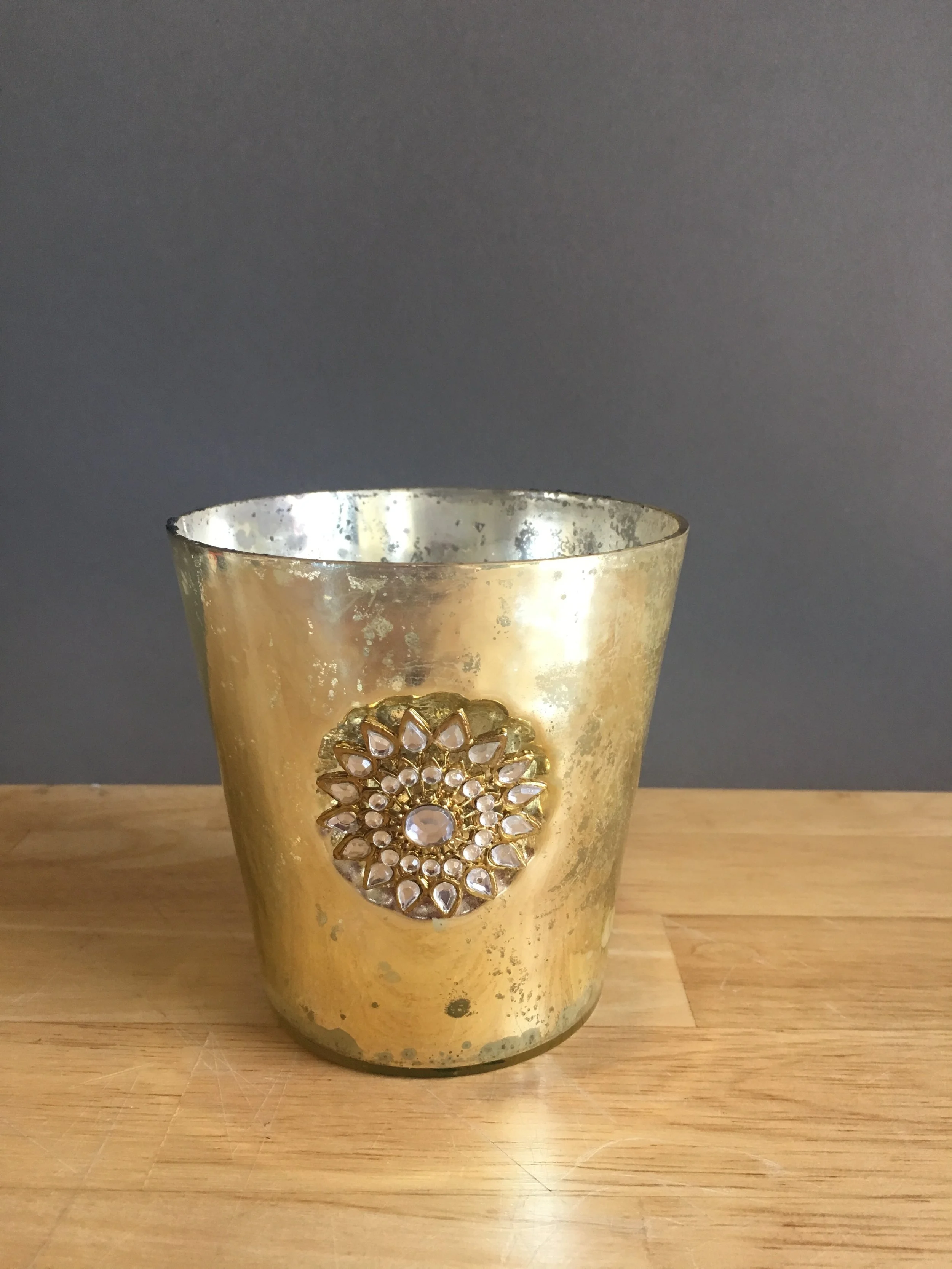VOT-020: Gold Mercury with Jeweled Flower