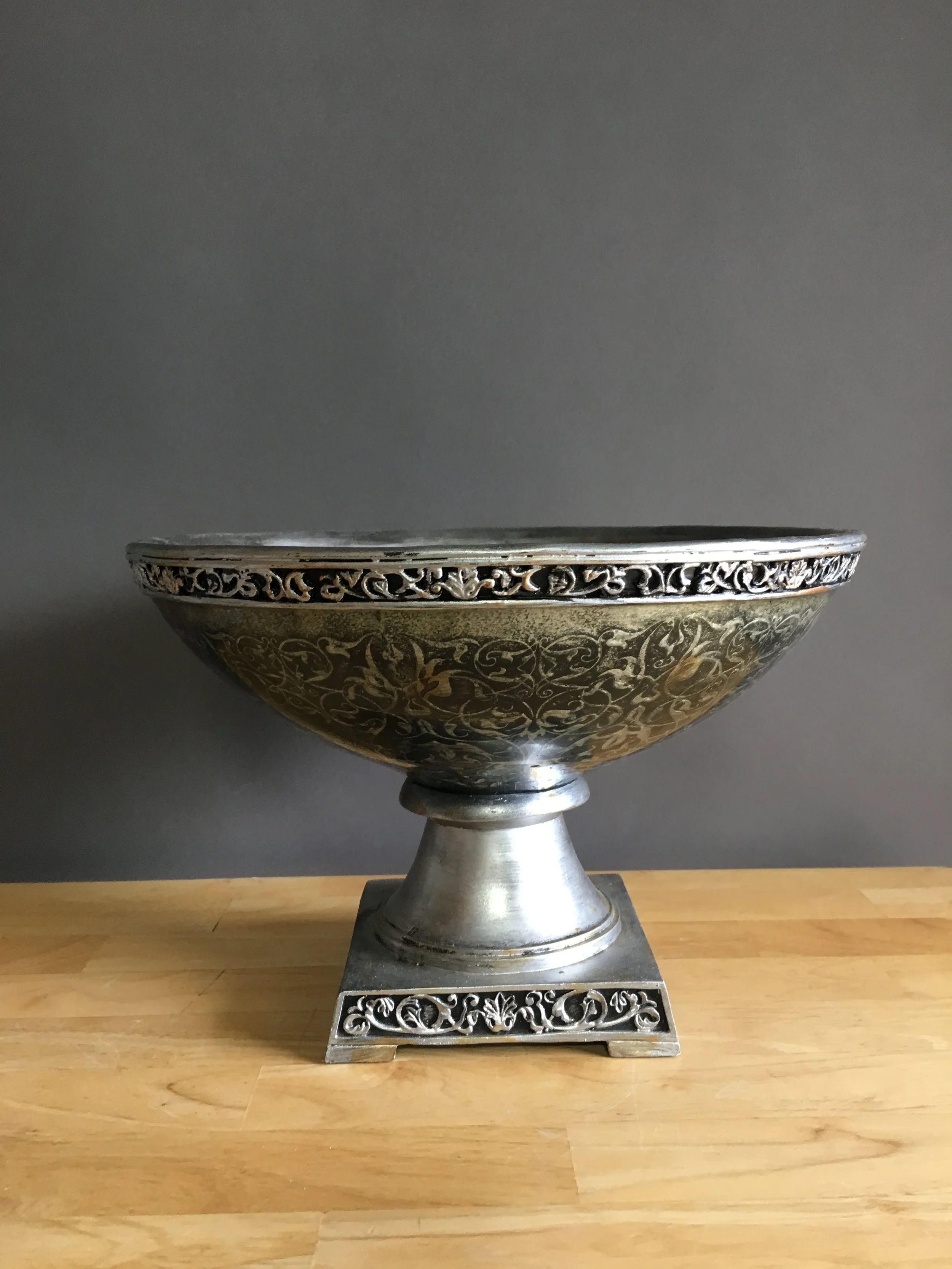 STP-074: Silver & Black Footed Bowl