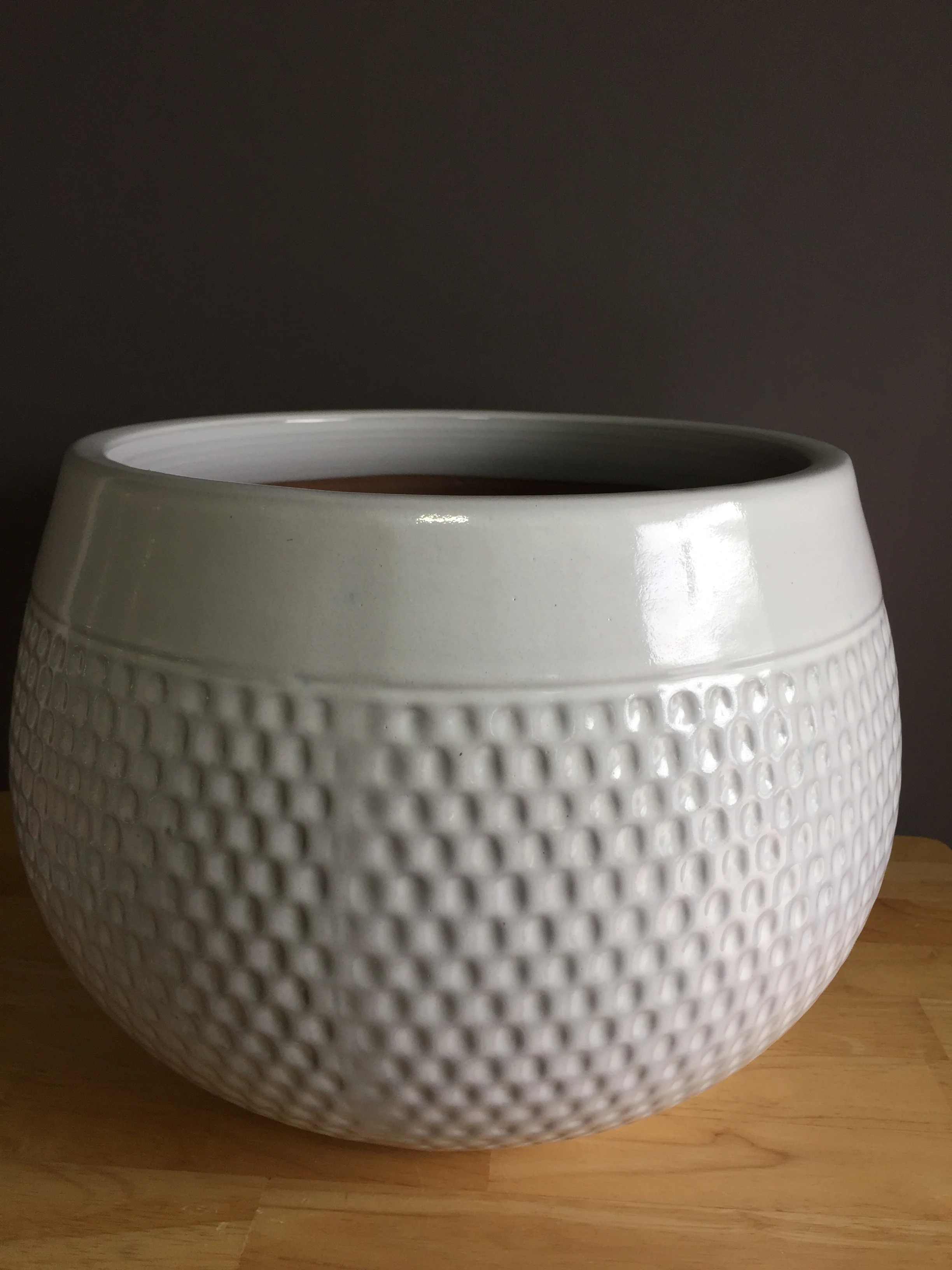 PLT-027: White Textured Planter