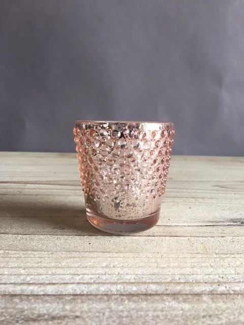 VOT-091: Rose gold hobnail votive 
