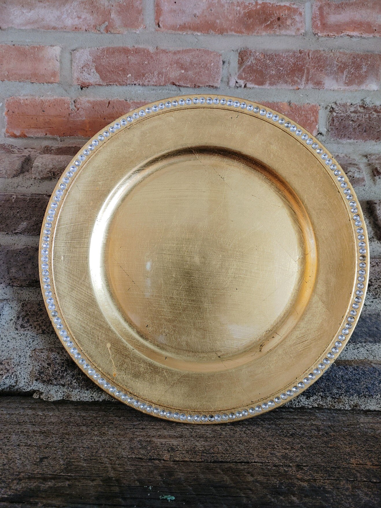 Beaded Edge Gold Charger