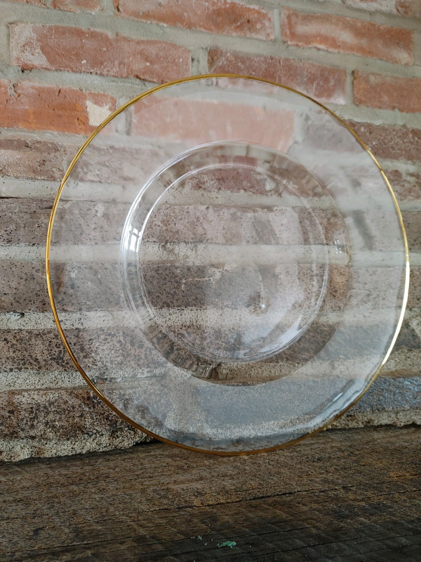 Gold Rimmed Glass Charger