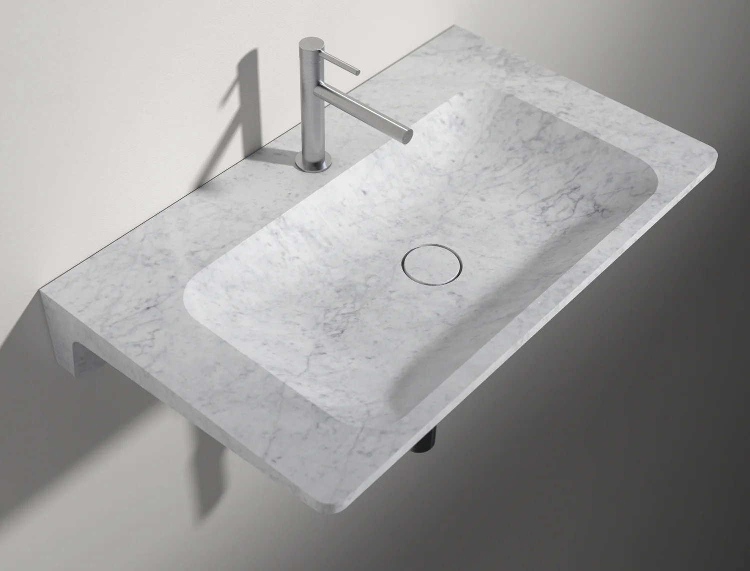 Farrah & Pearce - Frassk - Basin Visualisation Carrara Marble Overhead