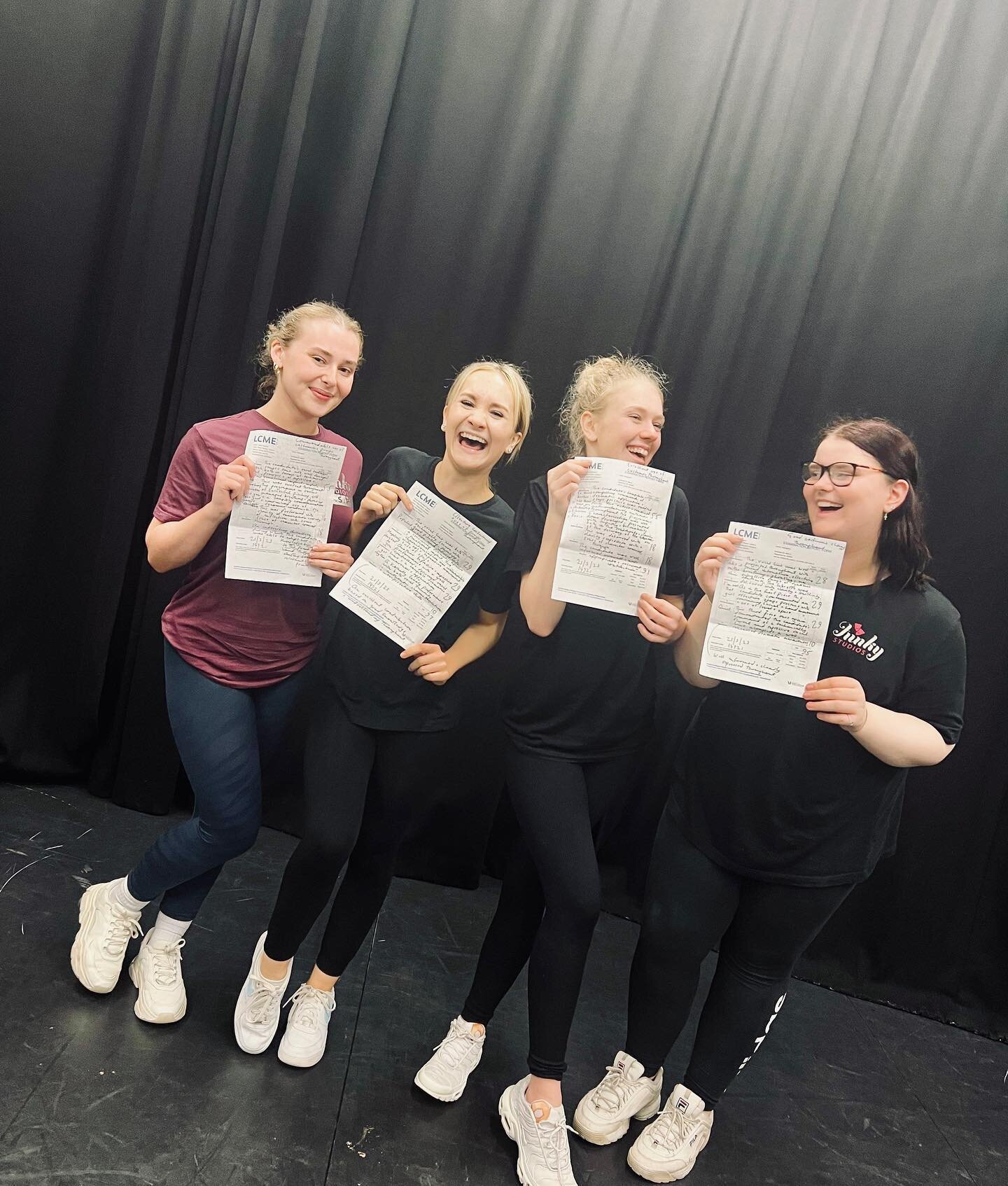 Funky Student Success!!!! 

Time to celebrate as these 4 amazing Funky girls have just received their Musical Theatre Singing exam results and its DISTINCTIONS all round!!!!! (And huge smiles all round too!) 

Absolutely amazing achievement and all t