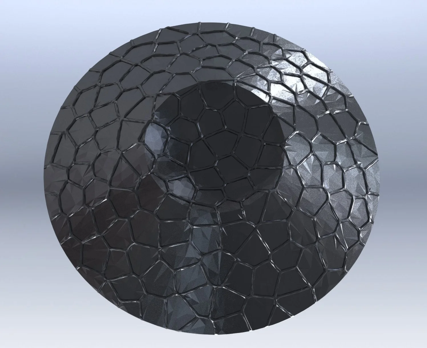 Figure 9: Generated random surface lattice on the back of the cone.